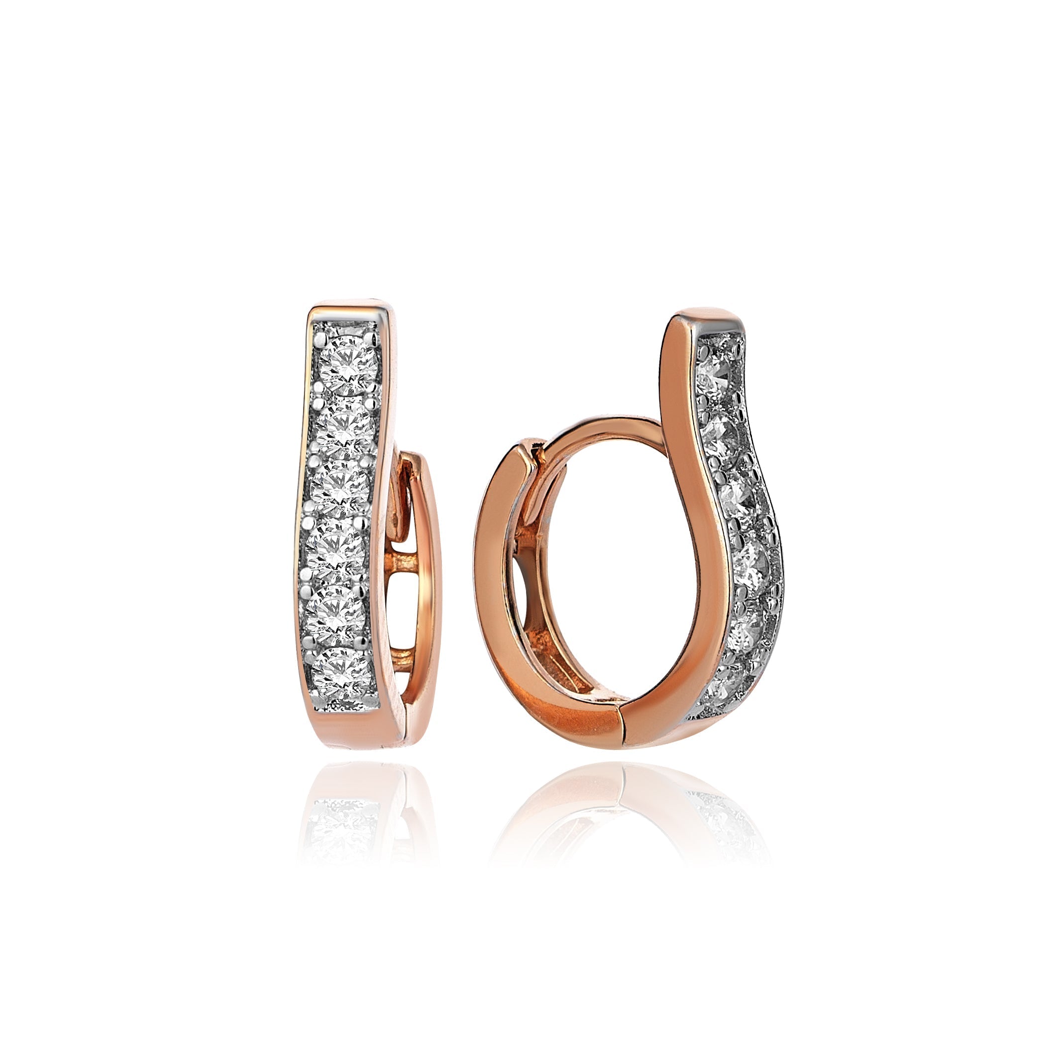 0.50 Carat Diamond Hybrid Gold Hoop Earrings
