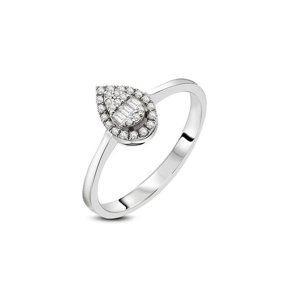 0.18 Carat Drop Baguette Ring