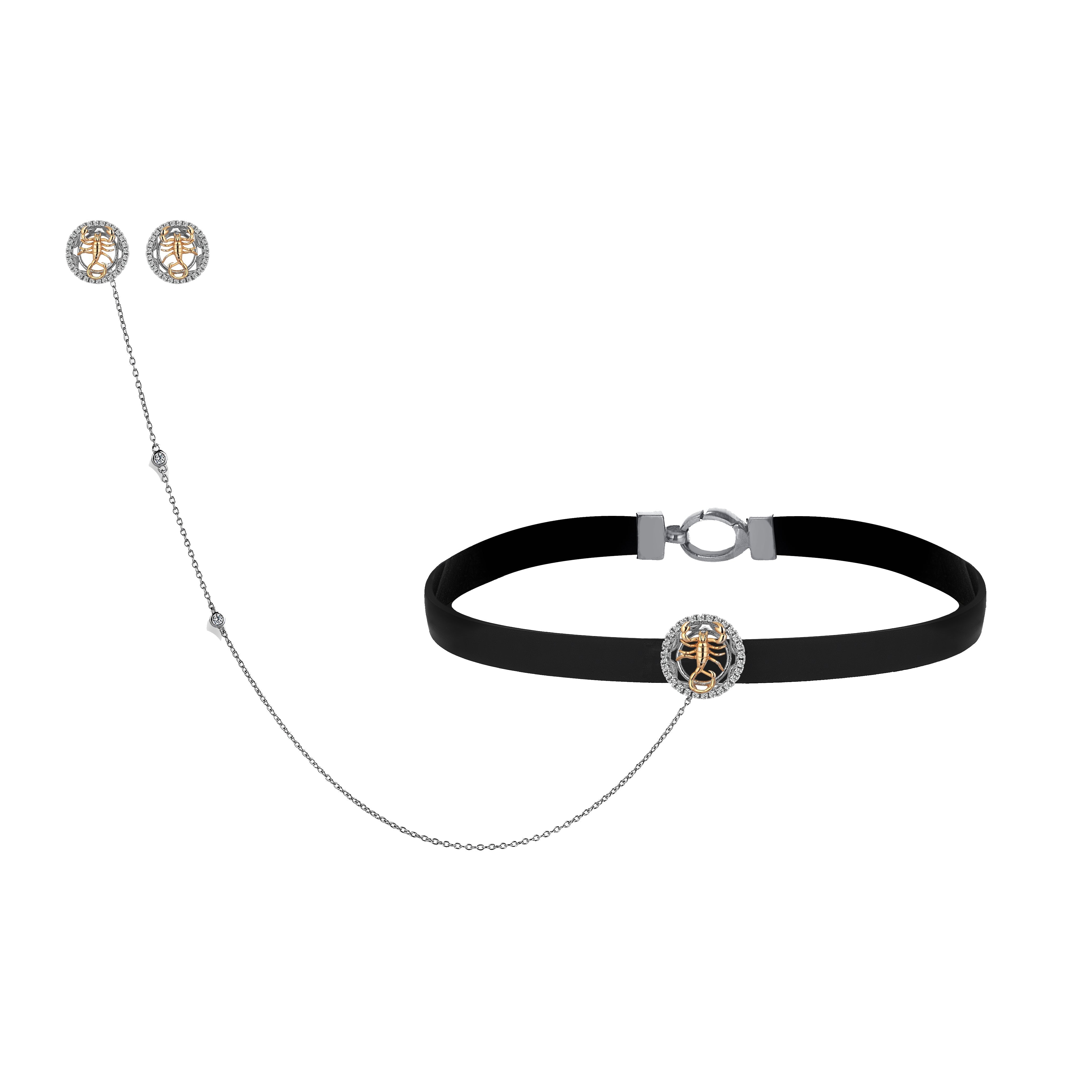 1.20 Carat Diamond Hybrid Gold Scorpion Neckmaran