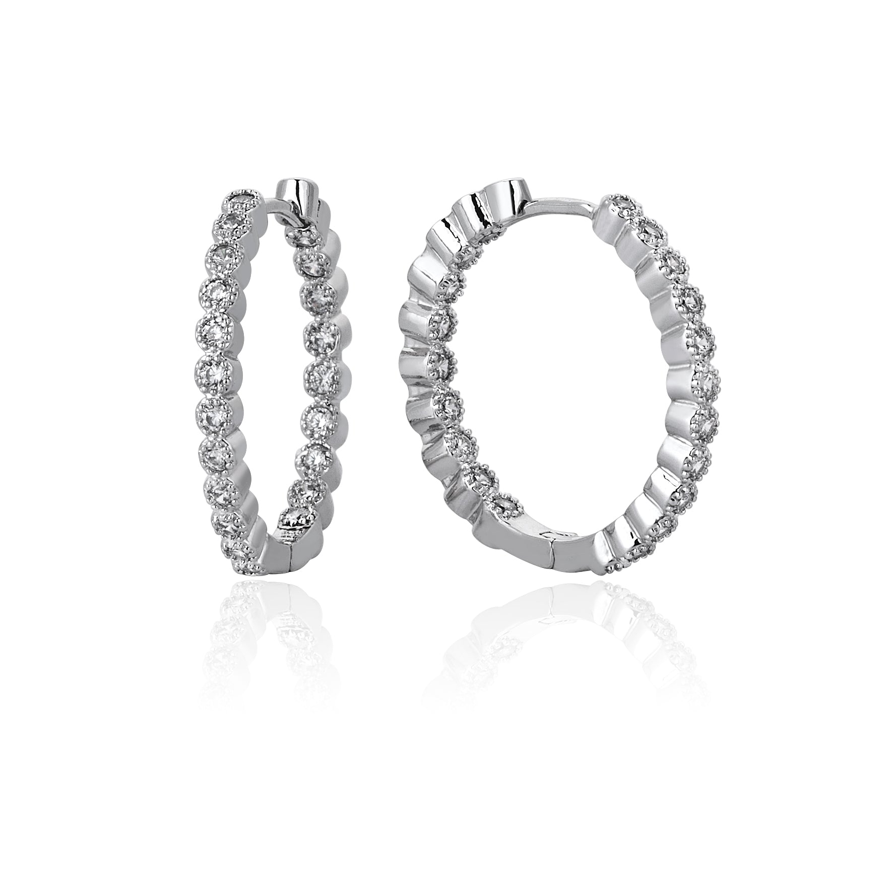 1.40 Carat Diamond Hybrid Gold Hoop Earrings Super Offer Price