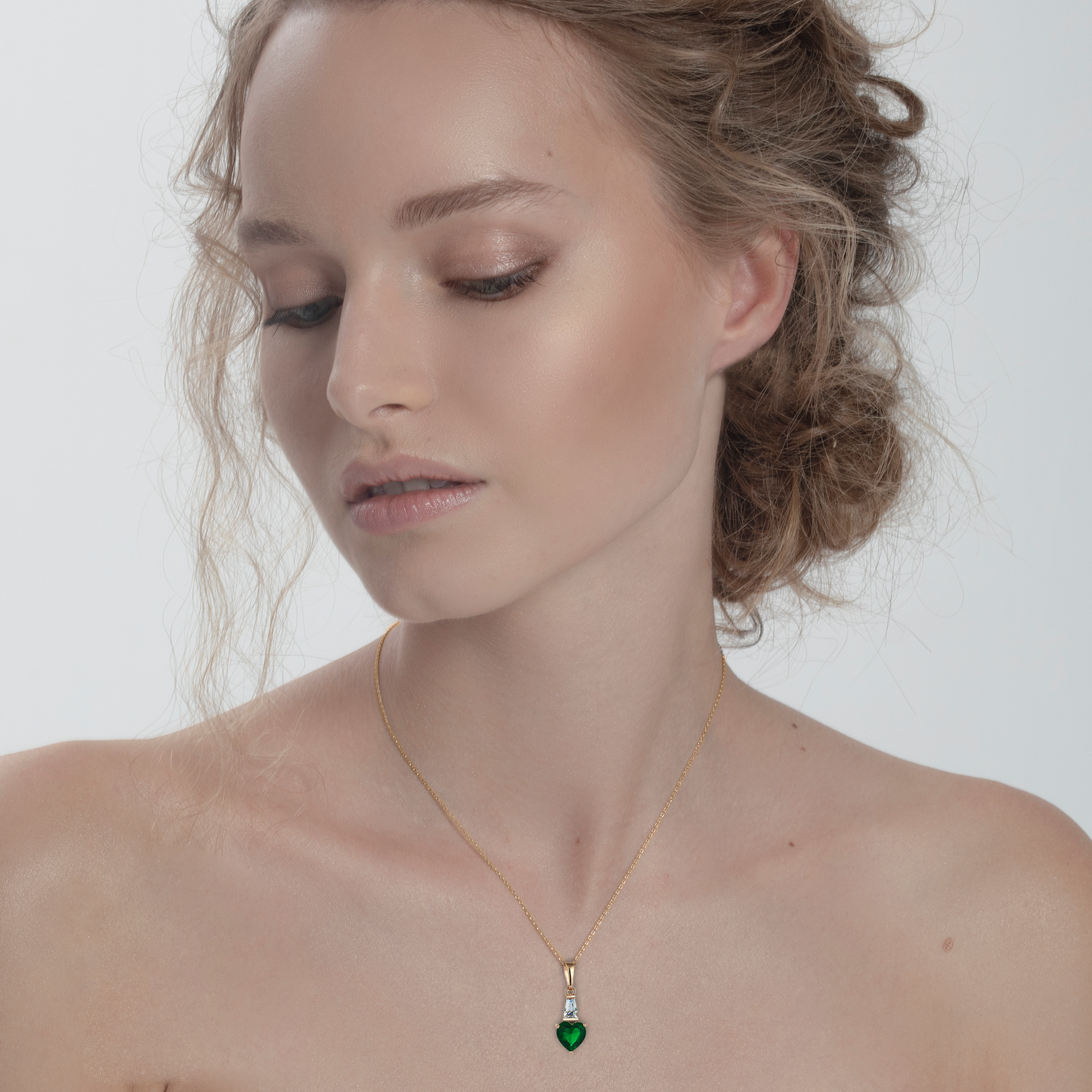 1.5 Carat Baguette & Heart Diamond Hybrid Gold Necklace Super Offer Price