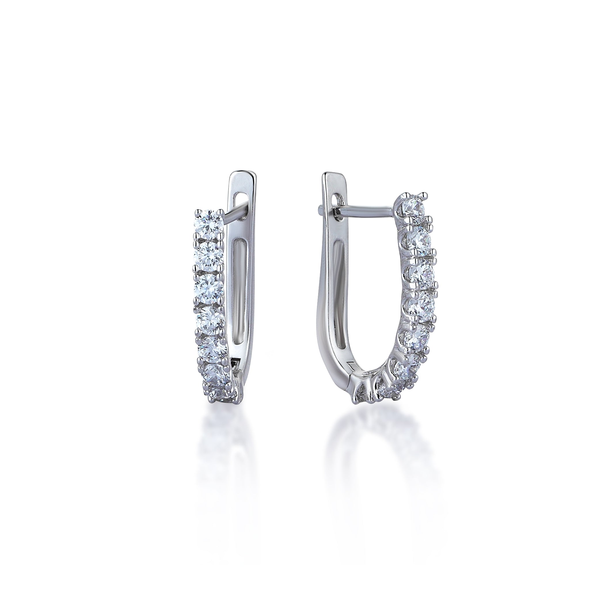 1.50 Carat Diamond Hybrid Gold Hoop Earrings