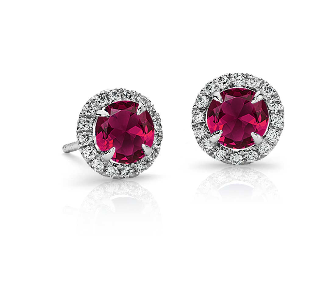 1.7 Carat Diamond Ruby Earring