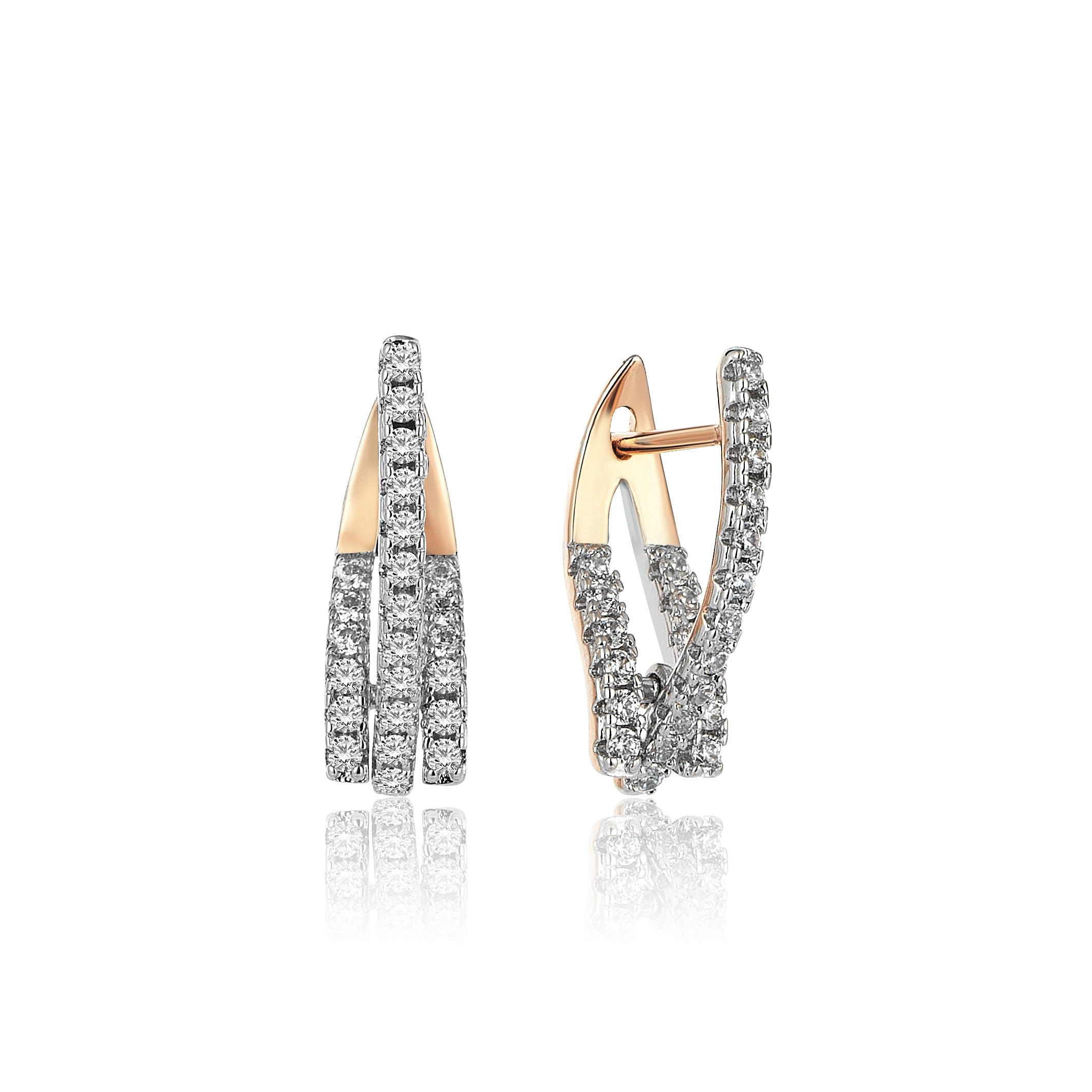 1 Carat Diamond Hybrid Gold Earring