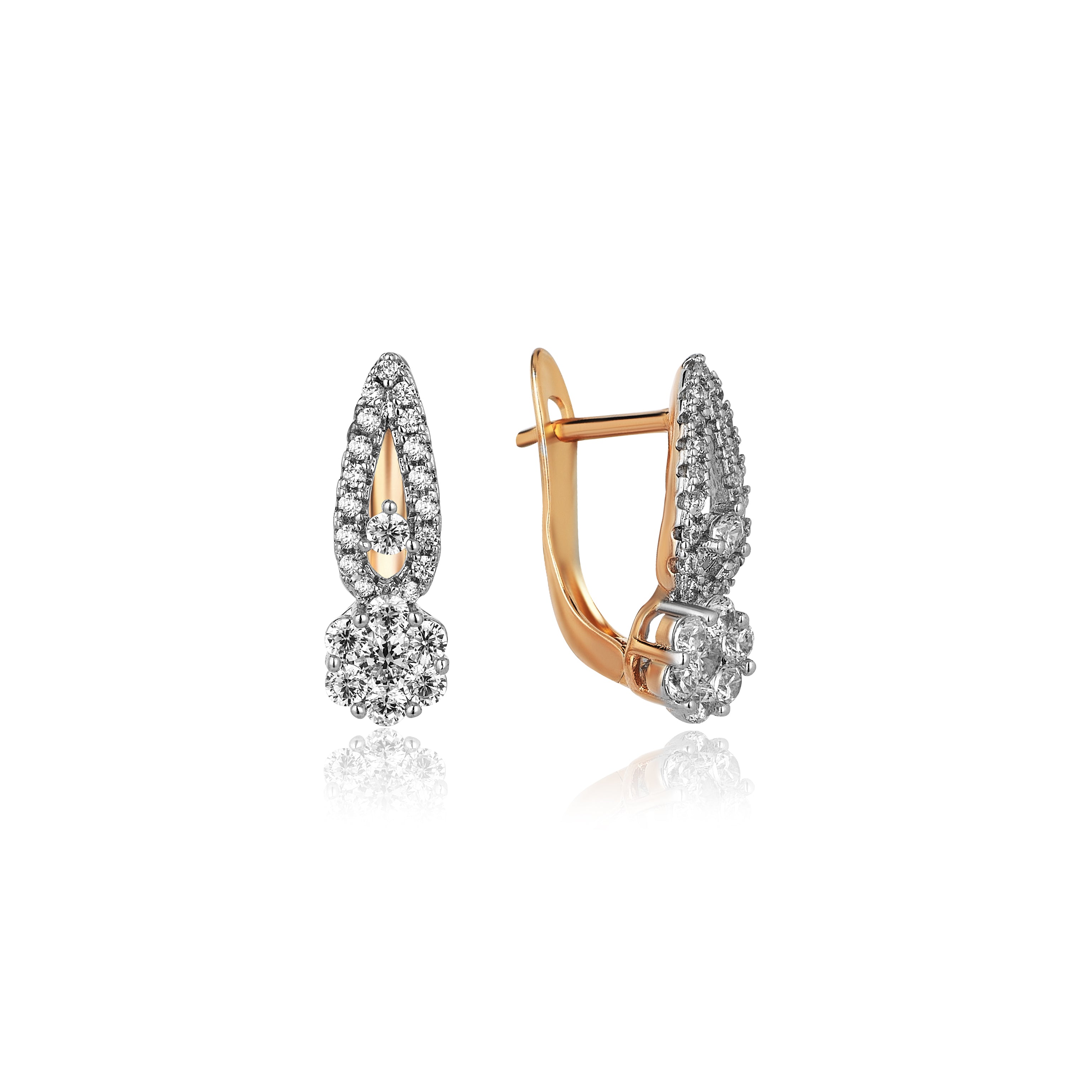 1 Carat Diamond Hybrid Gold Earring