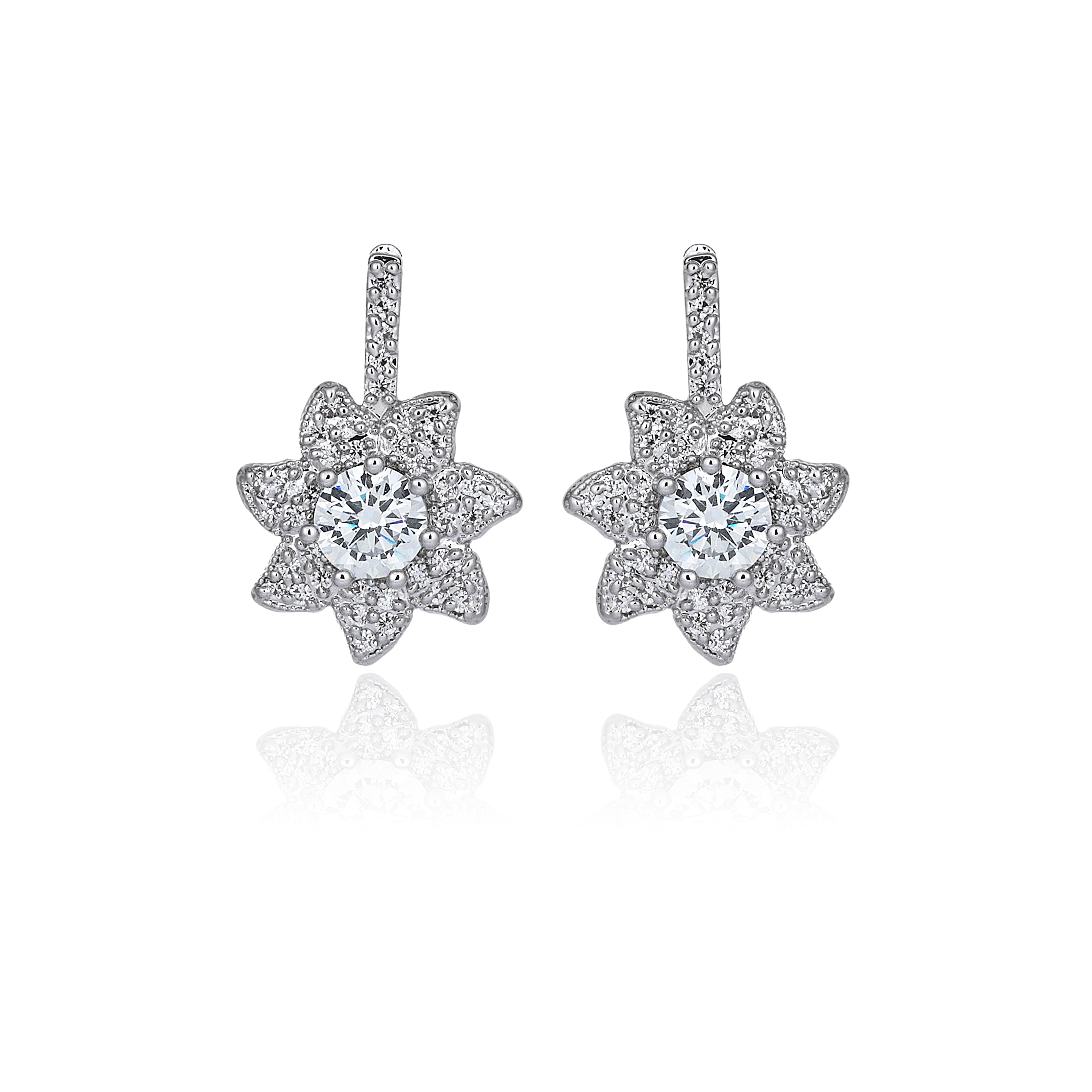 1 CARAT DIAMOND HYBRID GOLD LOTUS DESIGN EARRINGS SUPER OFFER PRICE