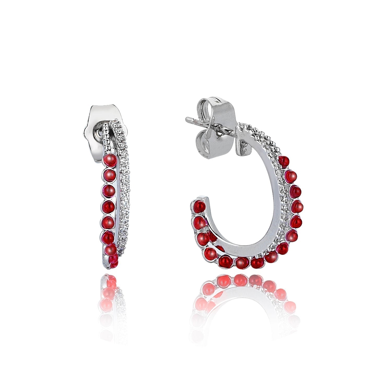 1 Carat Ruby Diamond Hybrid Gold Earring