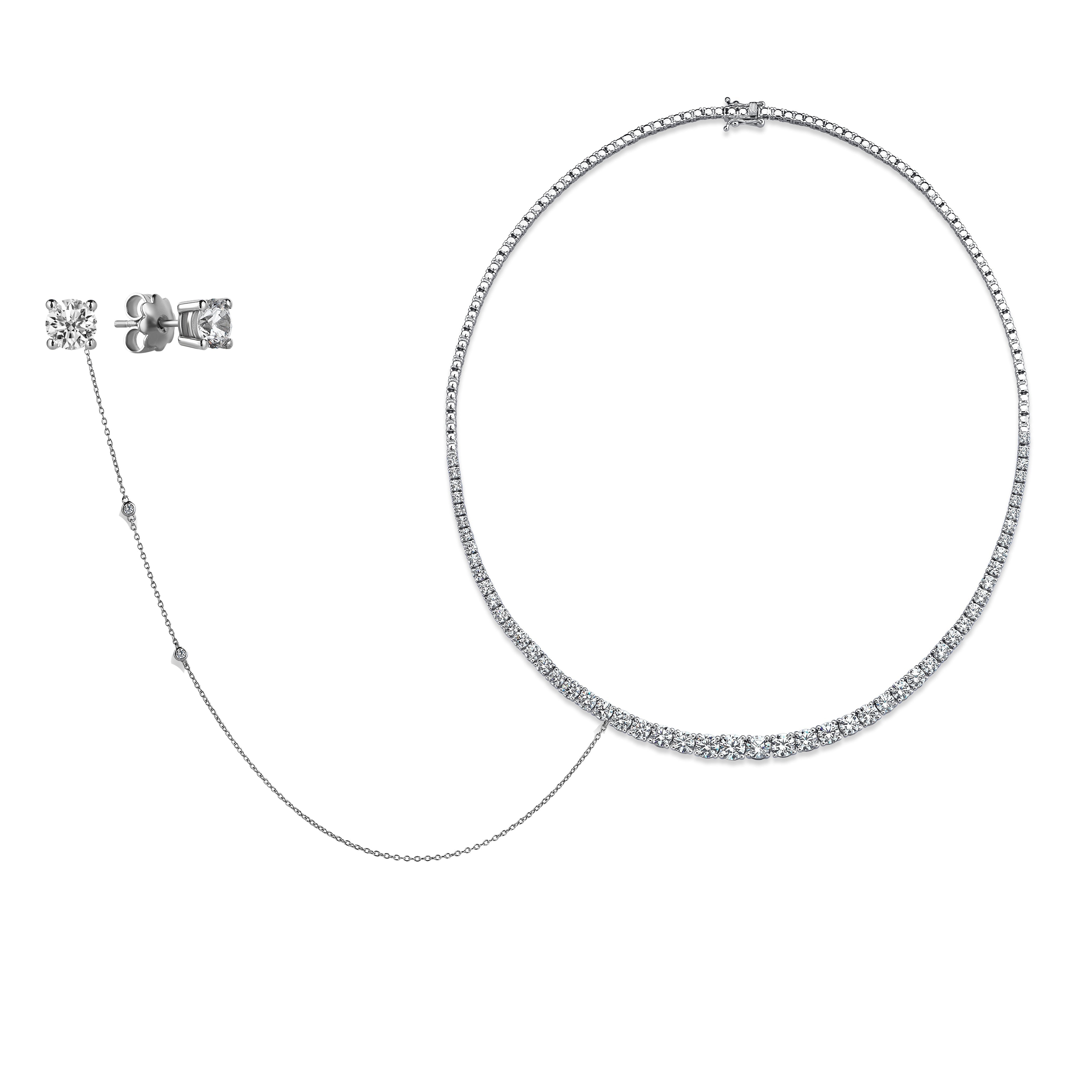 13 Carat Diamond Hybrid Gold Waterway Neckmaran