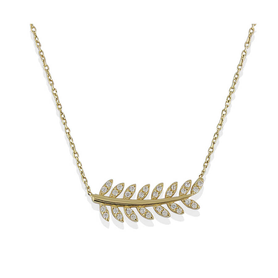 14K Olive Branch Necklace