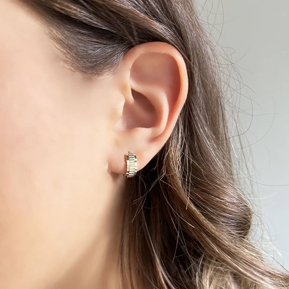14 Carat Gold Embroidered Earrings
