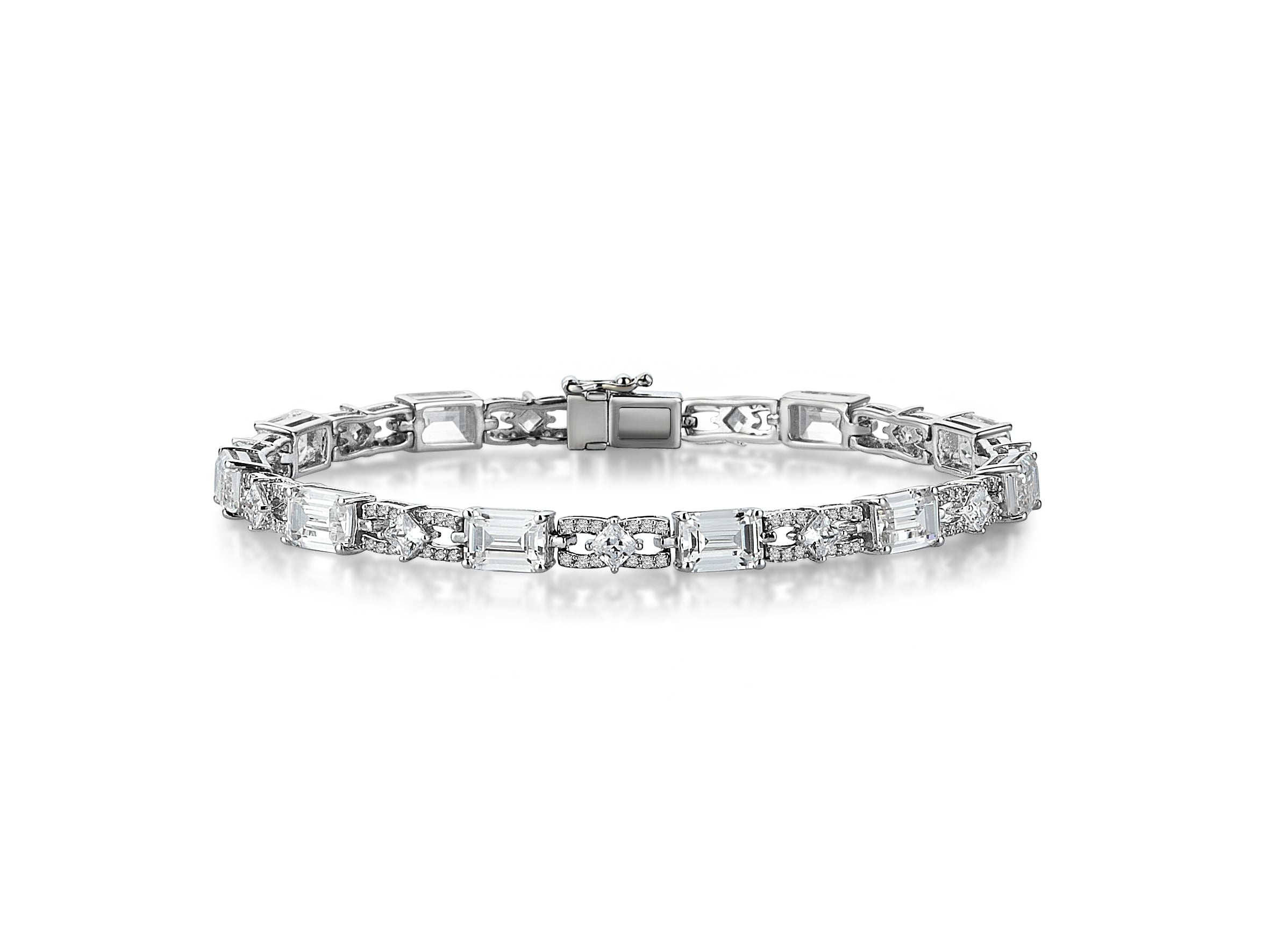 15 Carat Baguette Diamond Hybrid Gold Bracelet