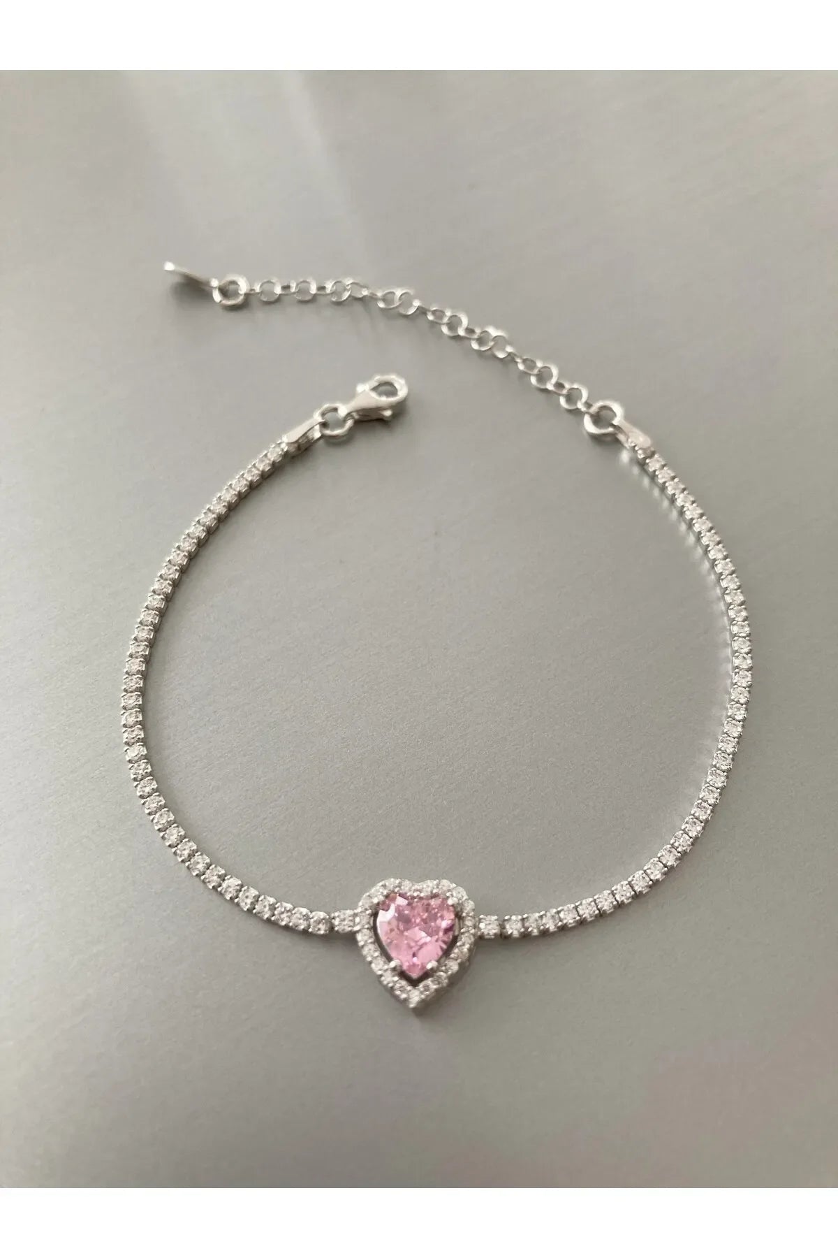 925 Silver | Pink Heart Waterway Bracelet