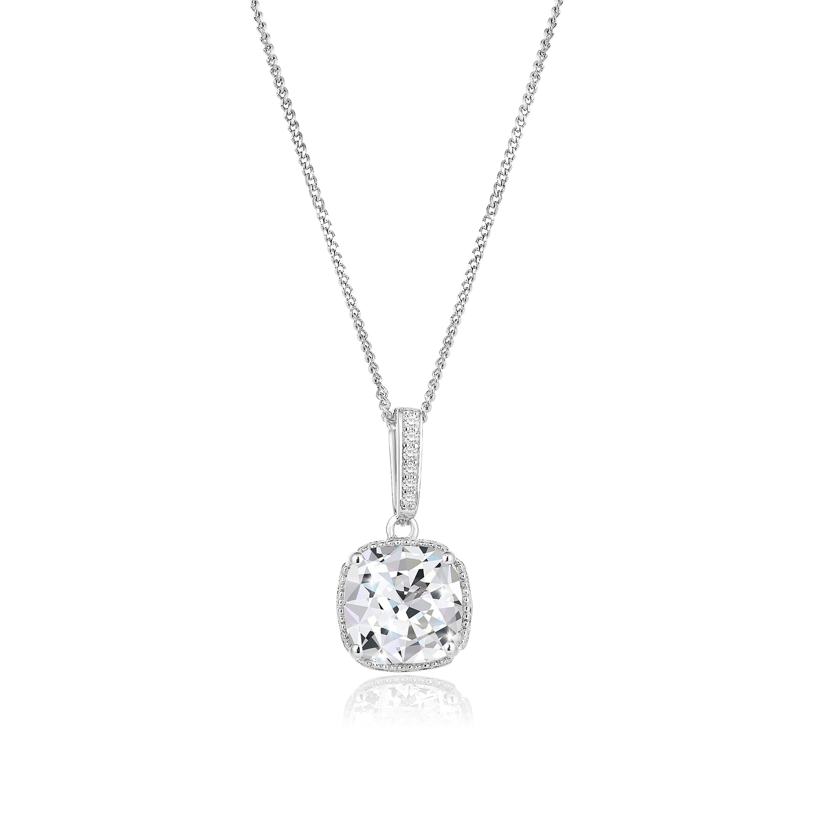 3 CARAT DIAMOND HYBRID CUSHION SOLITAIRE NECKLACE SUPER OFFER PRICE