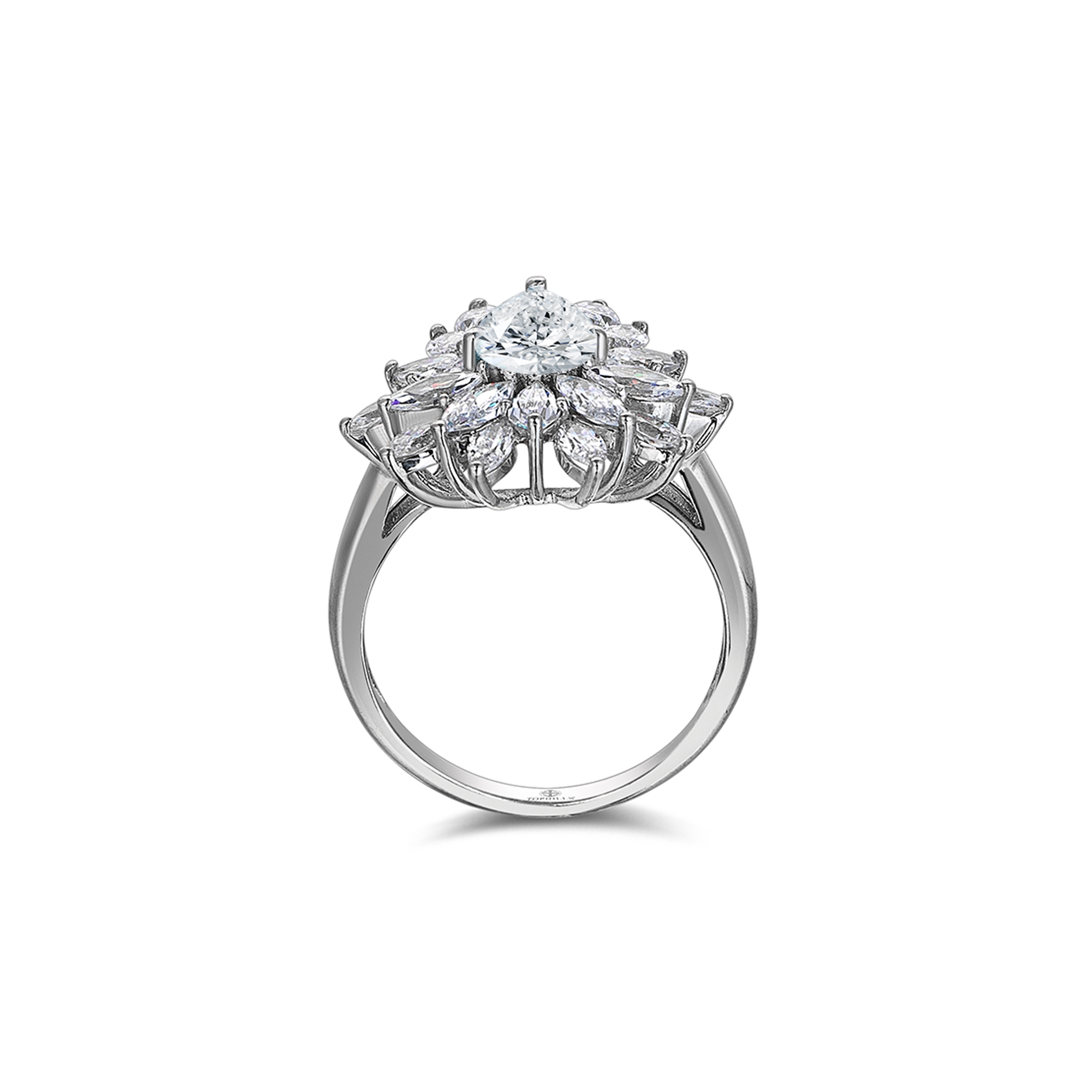 3 Carat Drop Diamond Hybrid Gold Ring