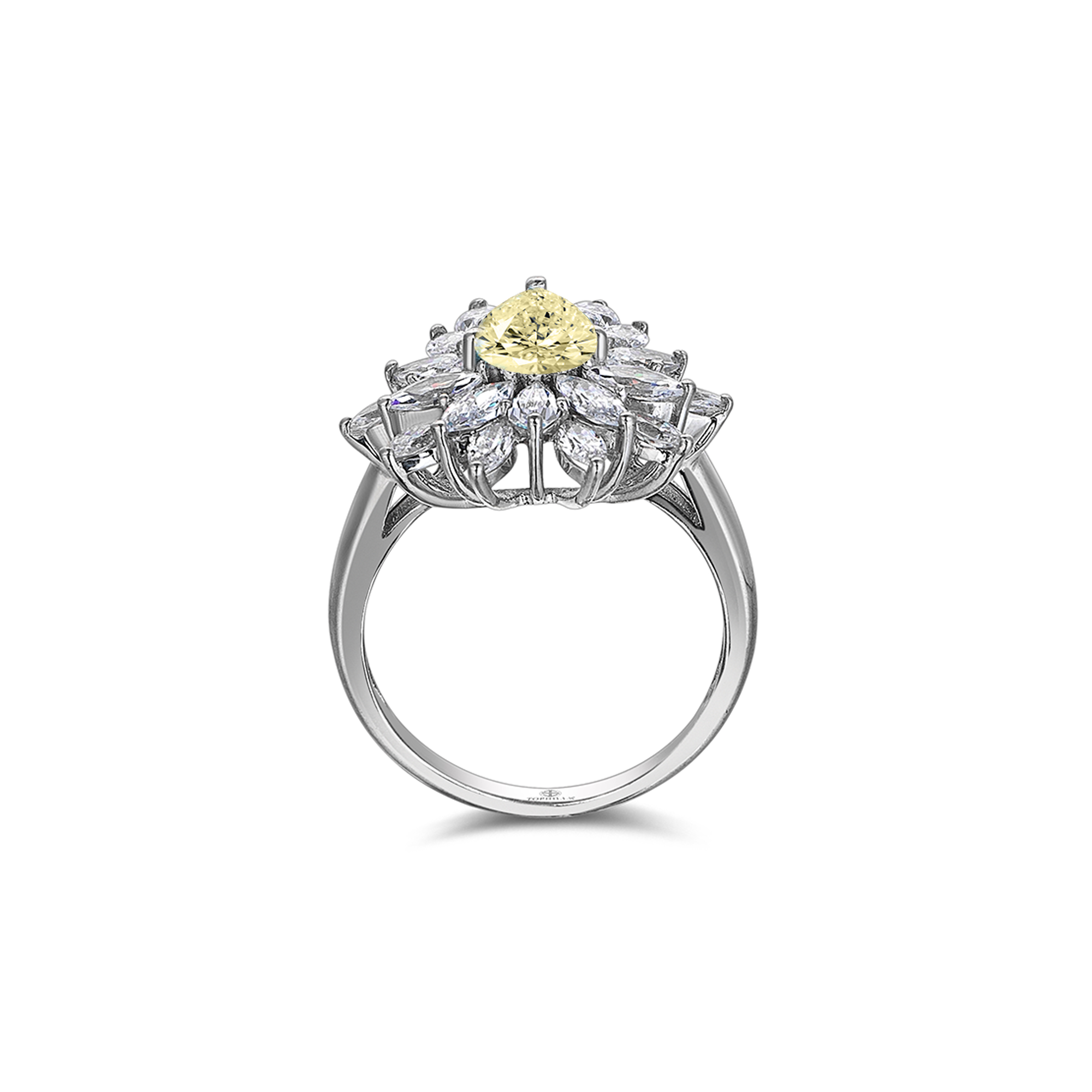 3 Carat Drop Diamond Hybrid Gold Ring