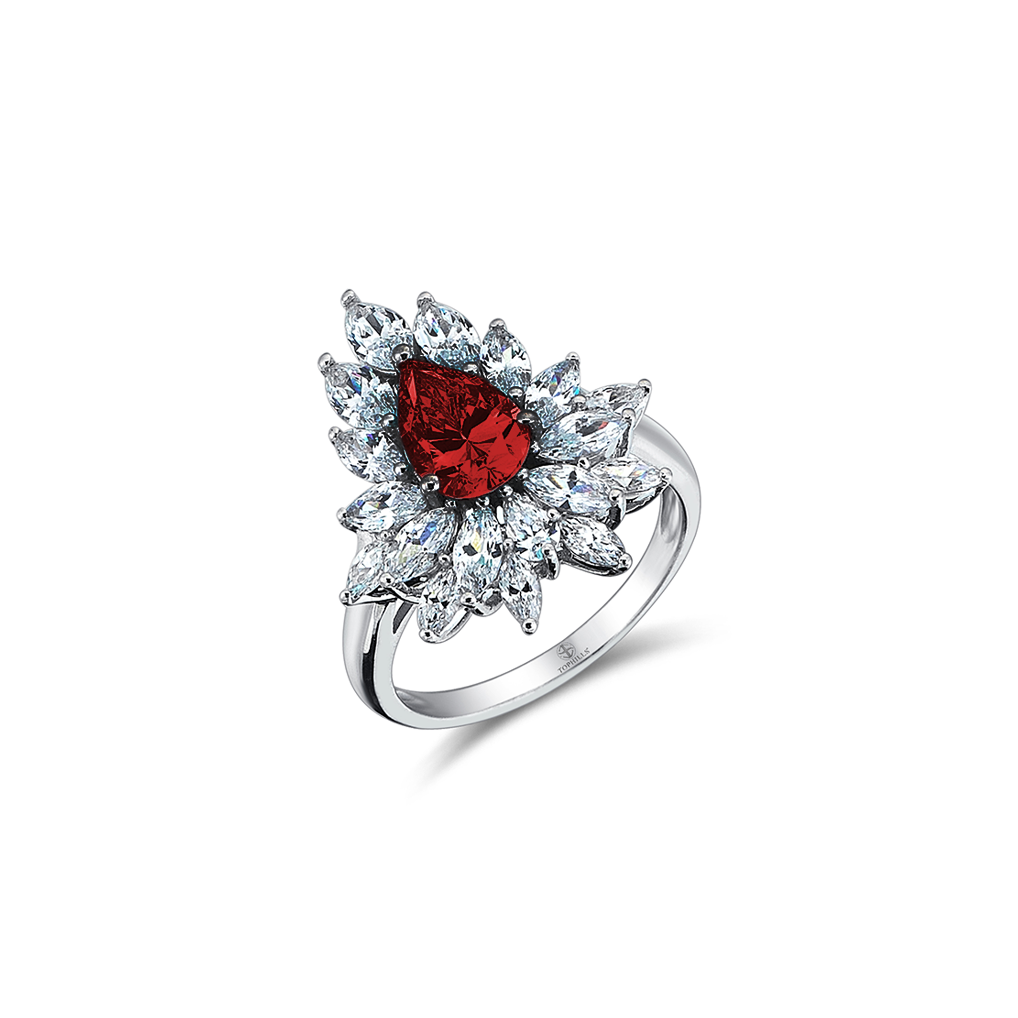3 Carat Drop Diamond Hybrid Gold Ring