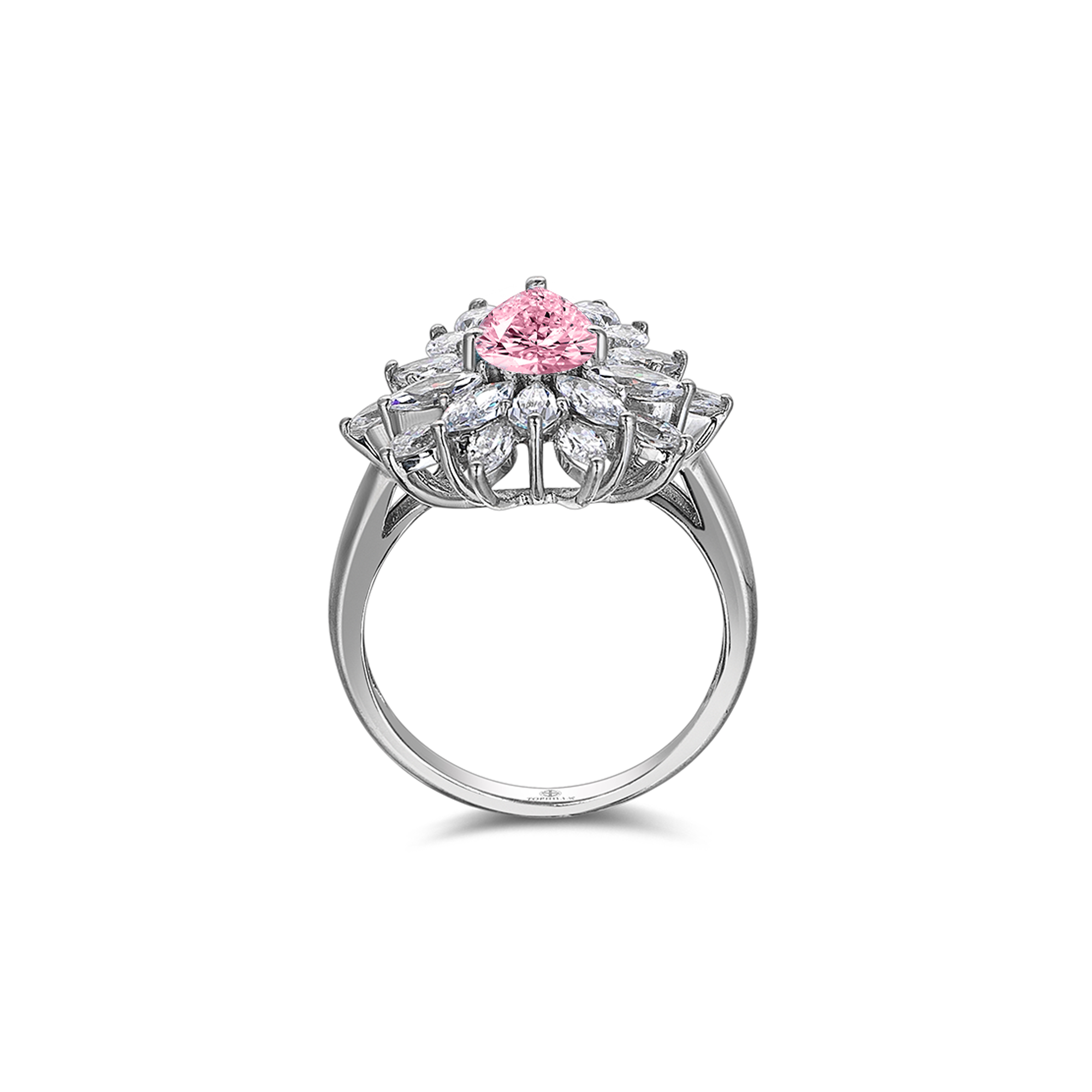 3 Carat Drop Diamond Hybrid Gold Ring