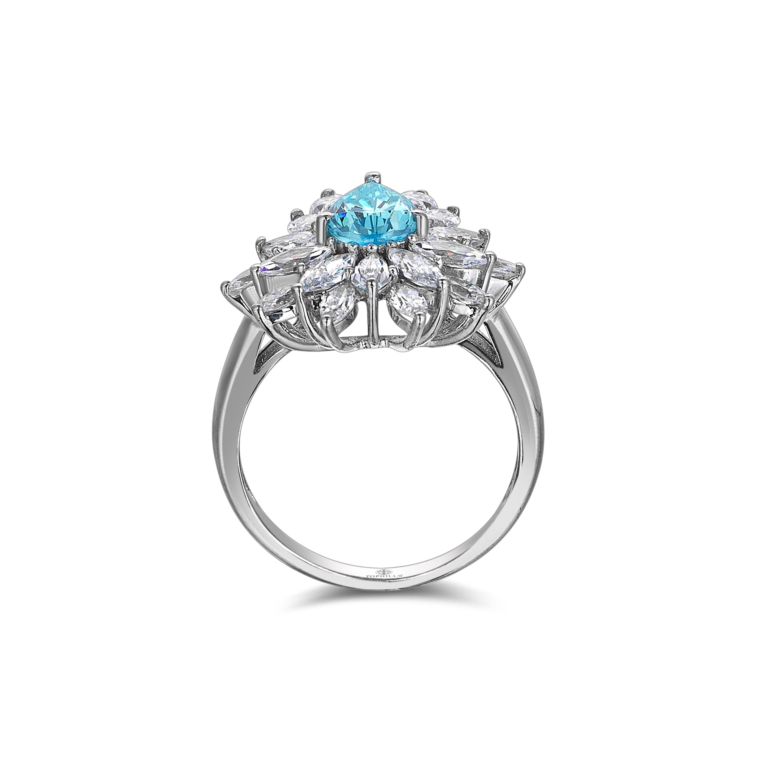3 Carat Drop Diamond Hybrid Gold Ring