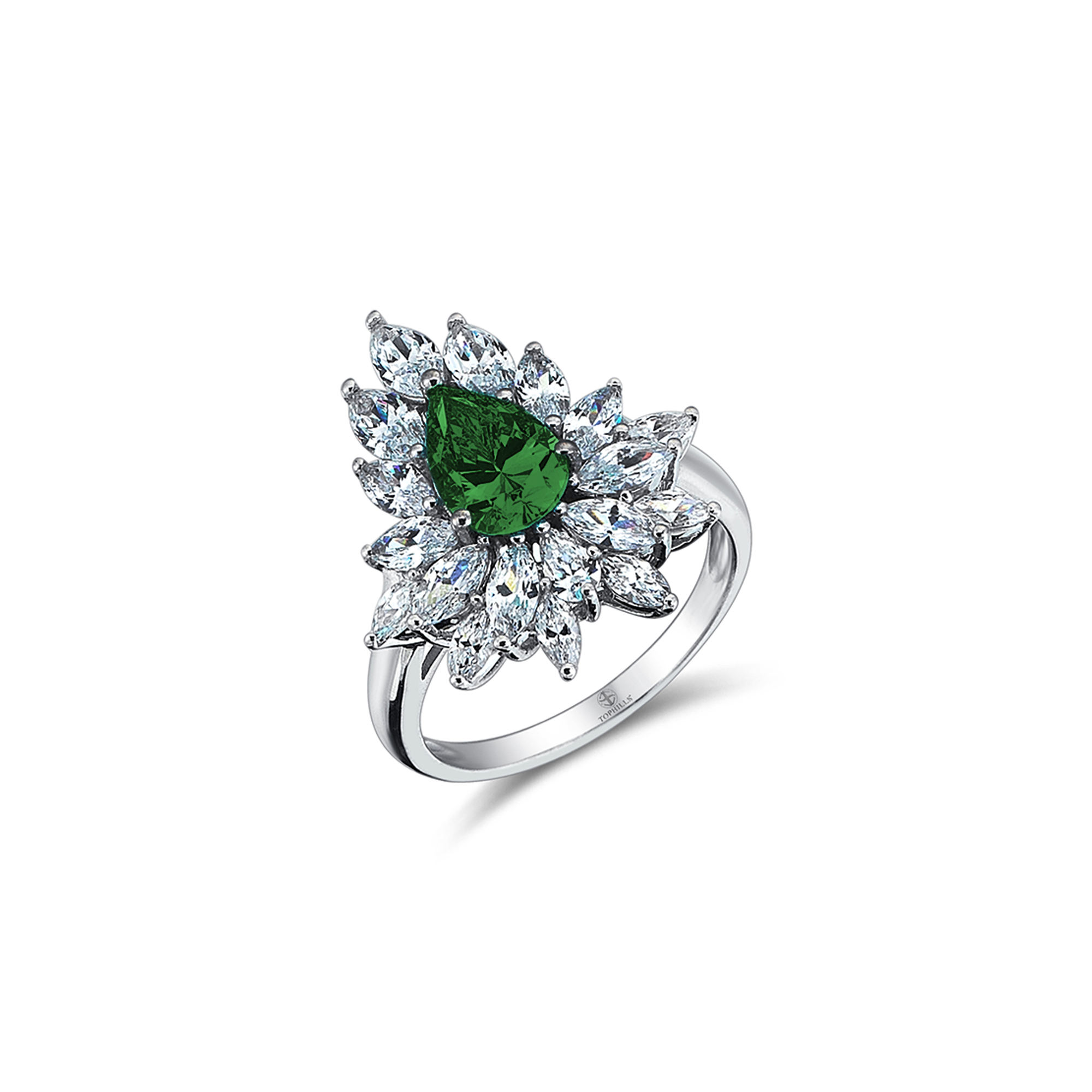 3 Carat Drop Diamond Hybrid Gold Ring