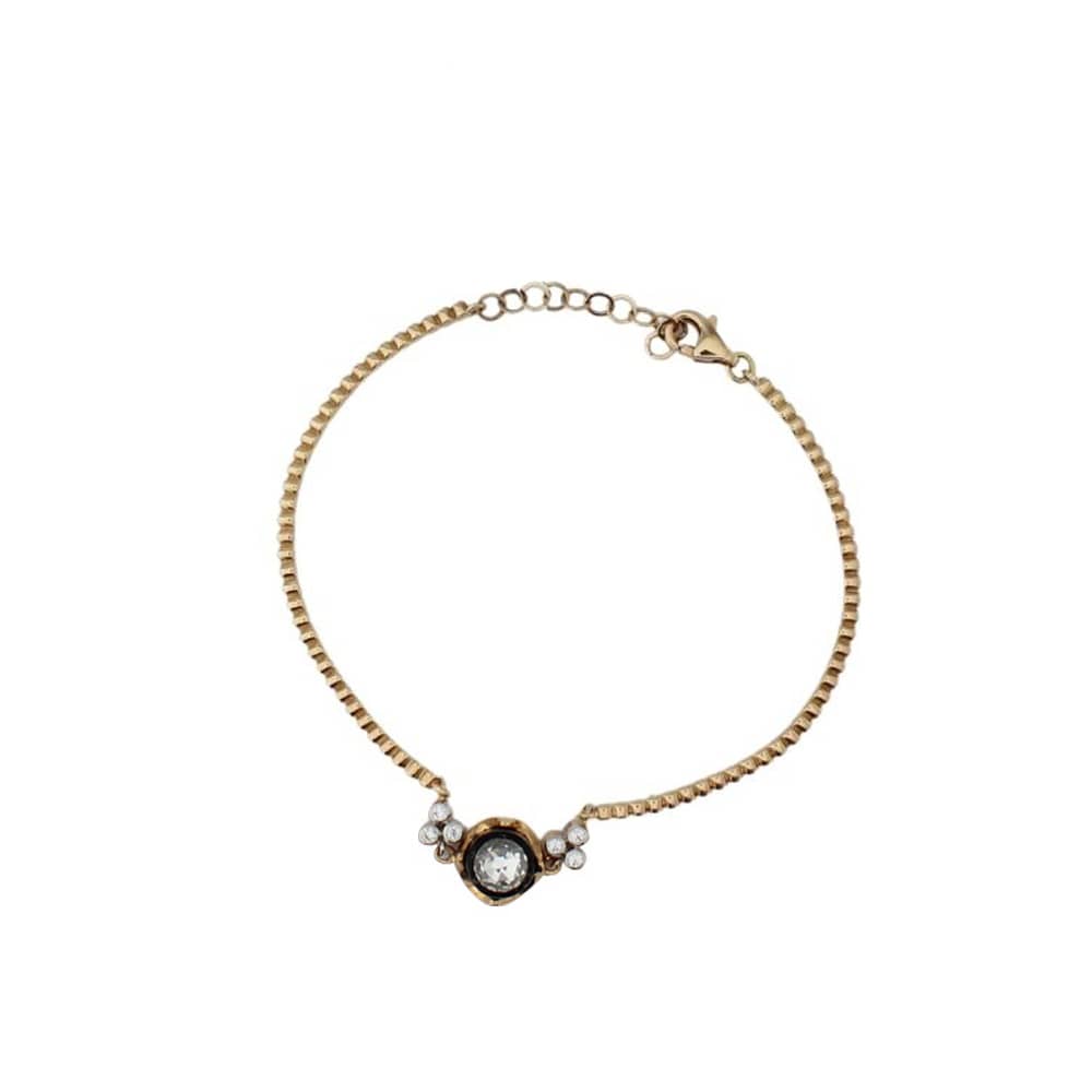 Diamond Effect Diamond Model Round Cut Stone Bracelet