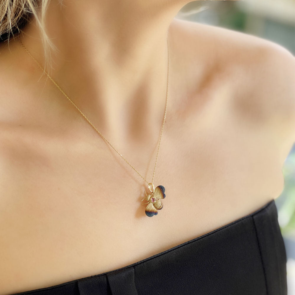 Global Warming Collection Enamel Bee Necklace