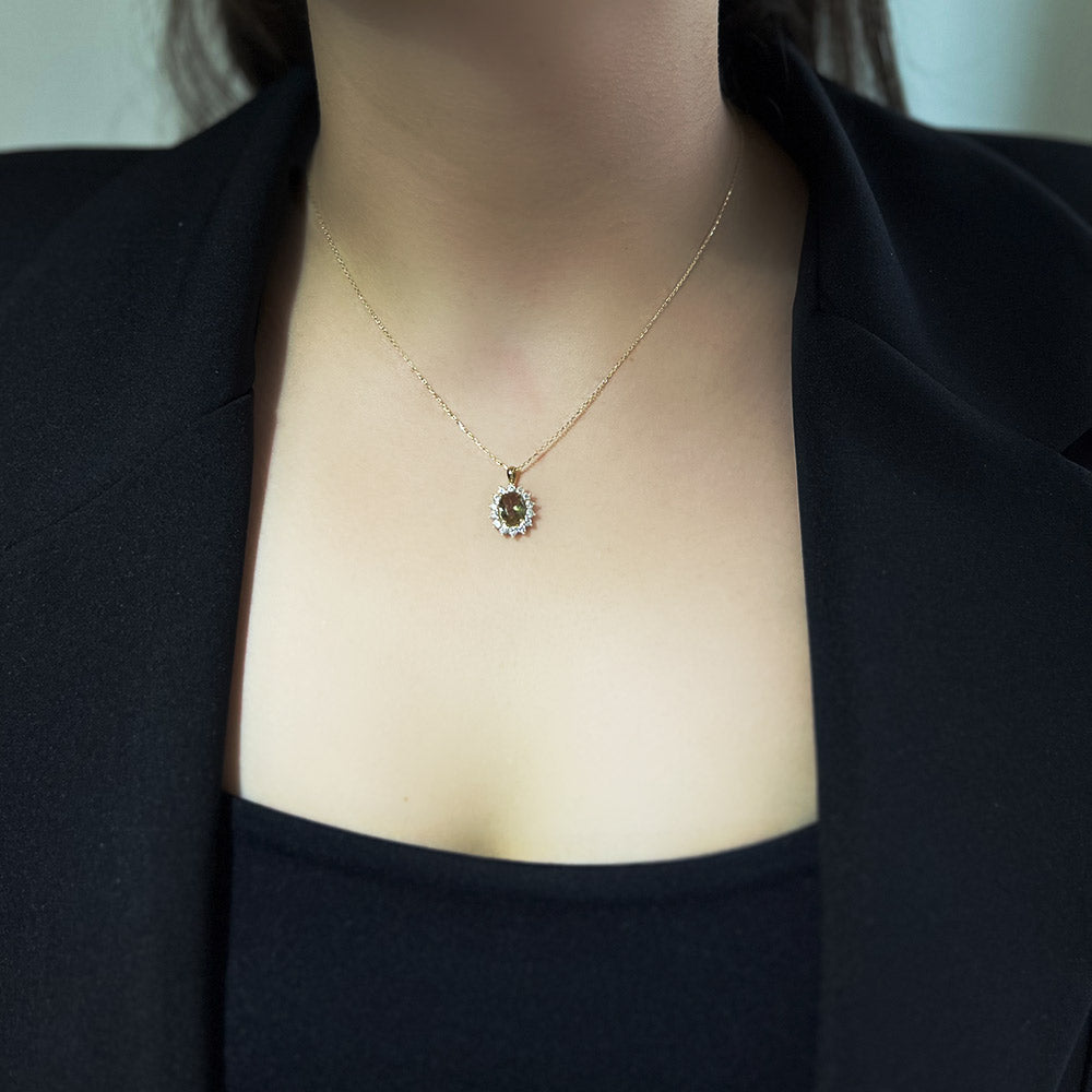 14 Carat Colored Stone Anturaj Necklace