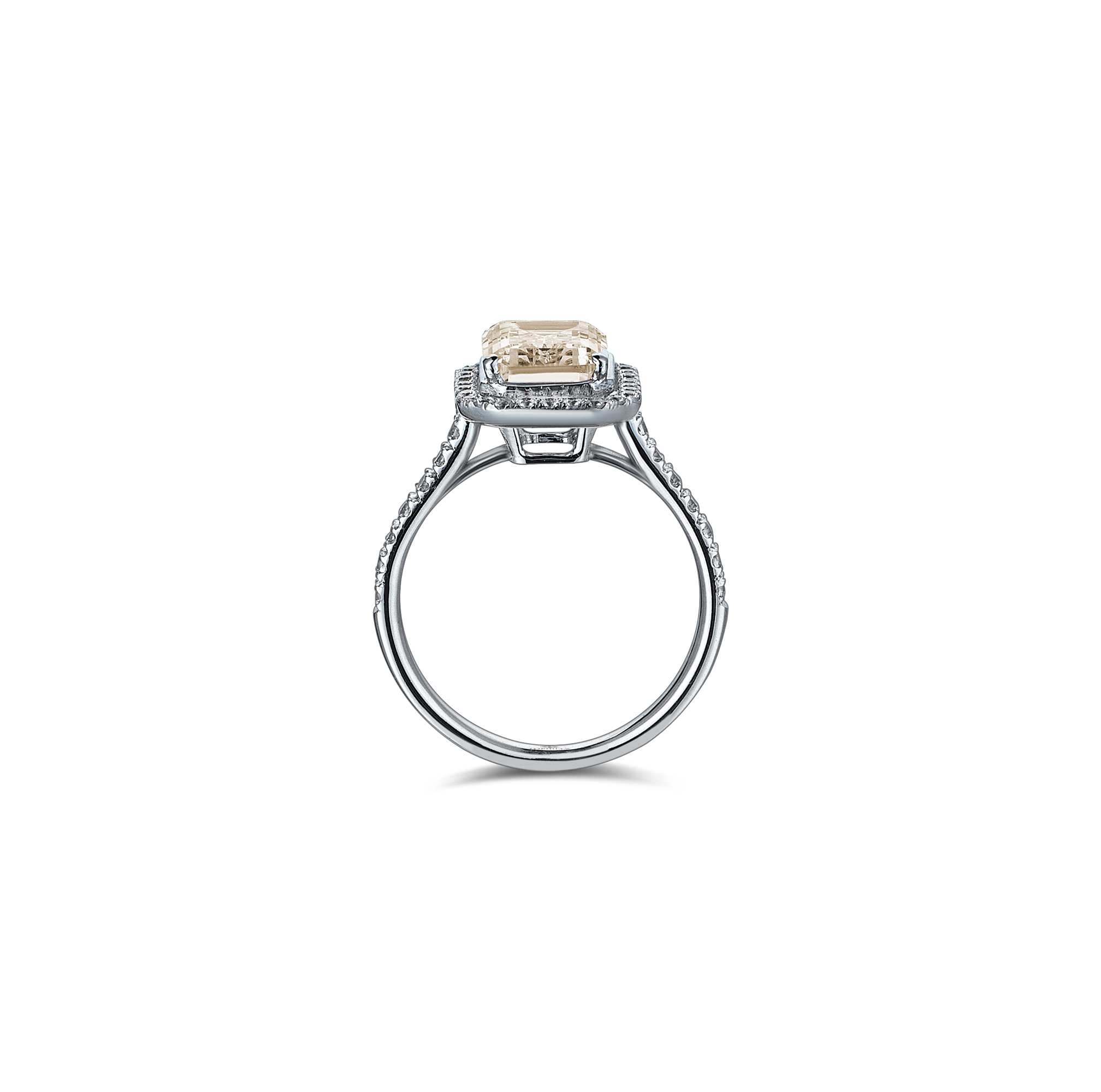 4 Carat Emerald Cut Diamond Hybrid Gold Ring