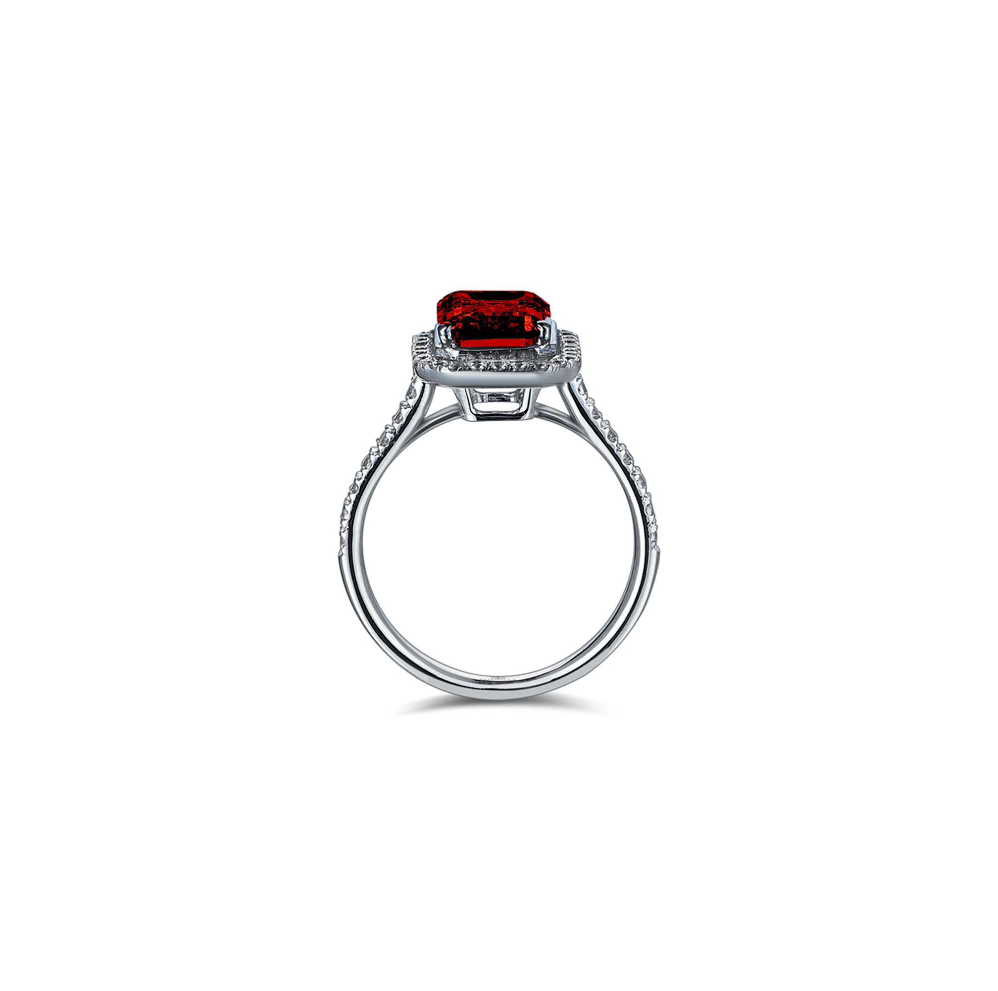 4 Carat Emerald Cut Diamond Hybrid Gold Ring