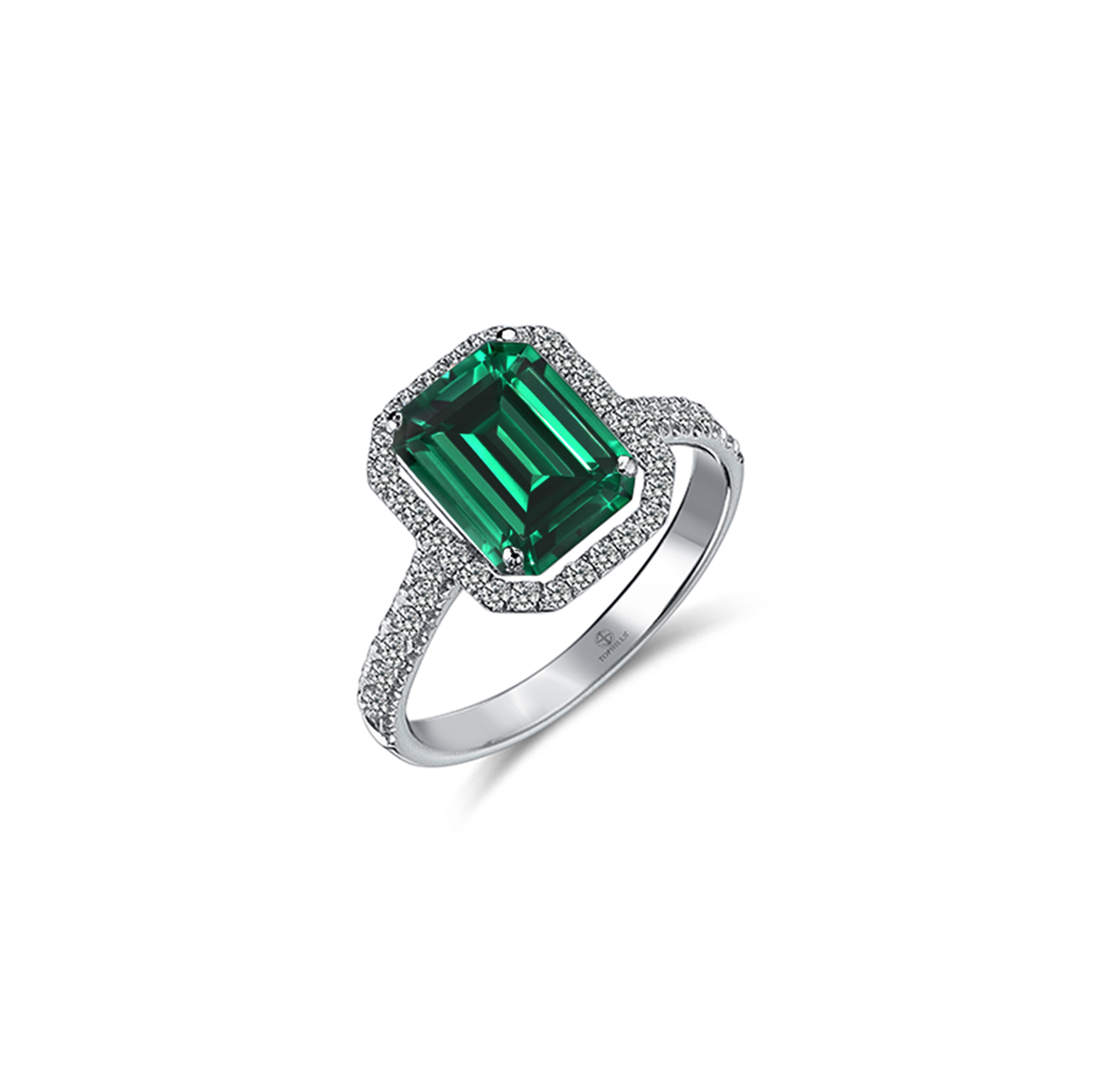 4 Carat Emerald Cut Diamond Hybrid Gold Ring