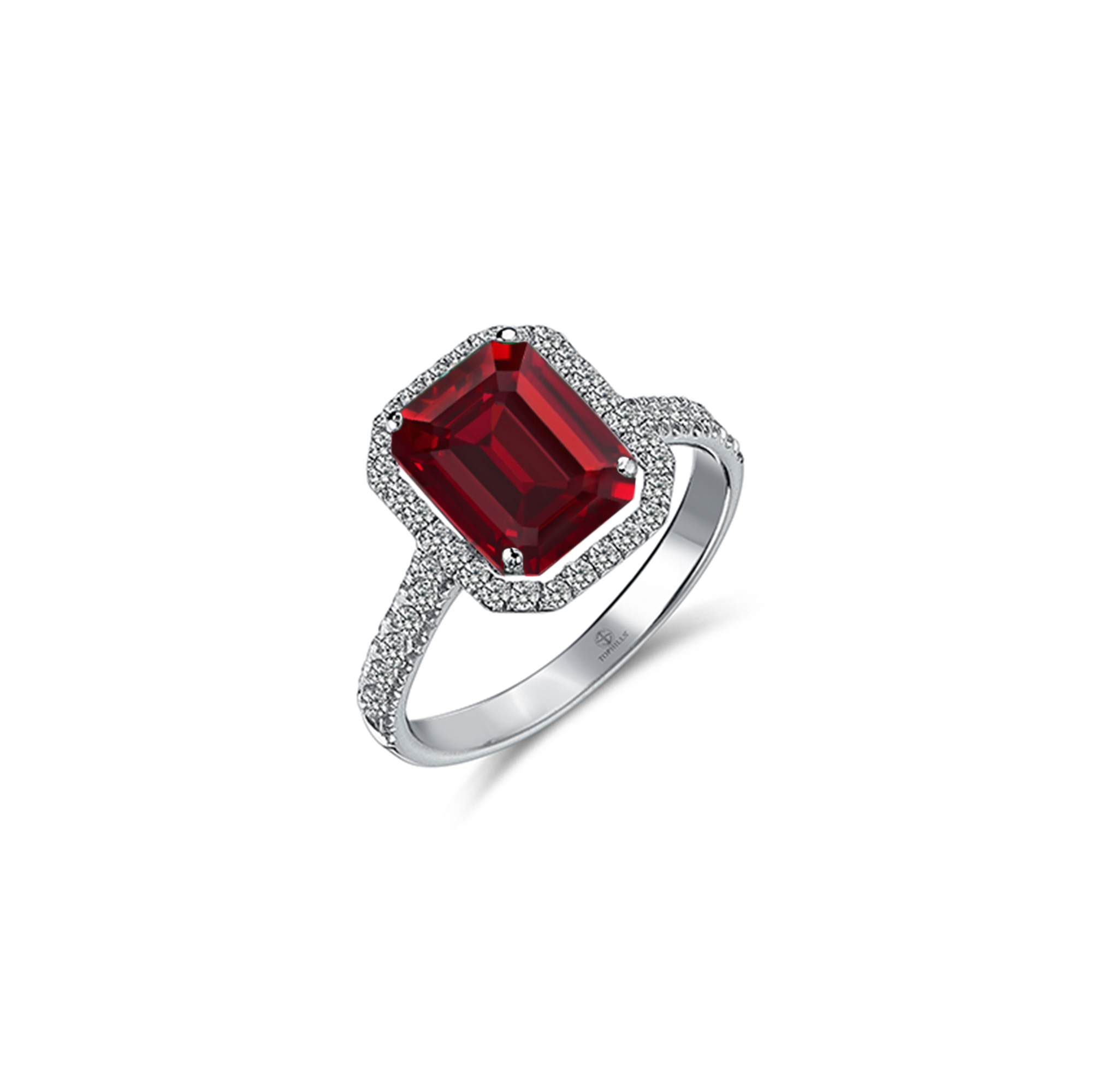 4 Carat Emerald Cut Diamond Hybrid Gold Ring