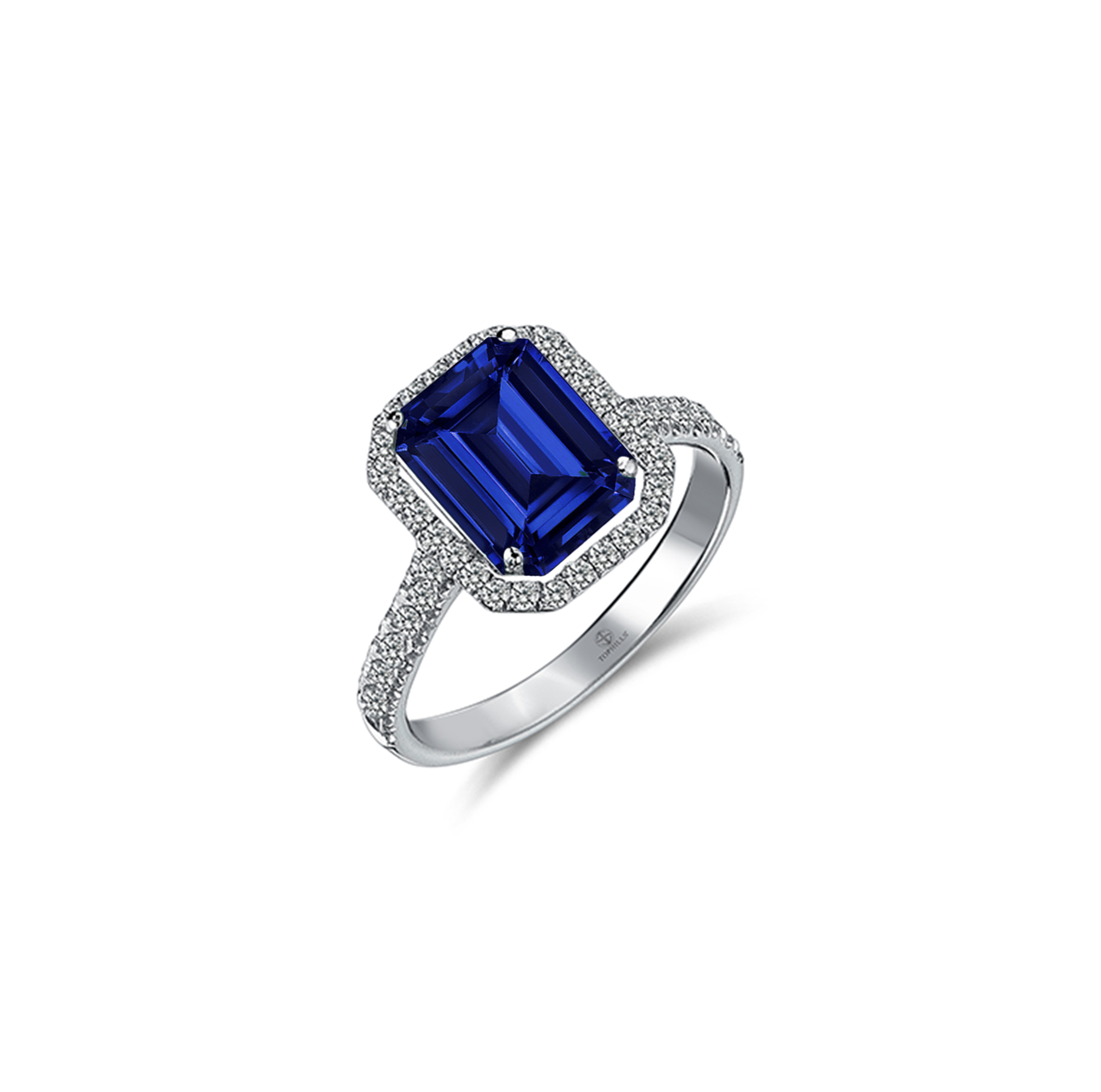 4 Carat Emerald Cut Diamond Hybrid Gold Ring