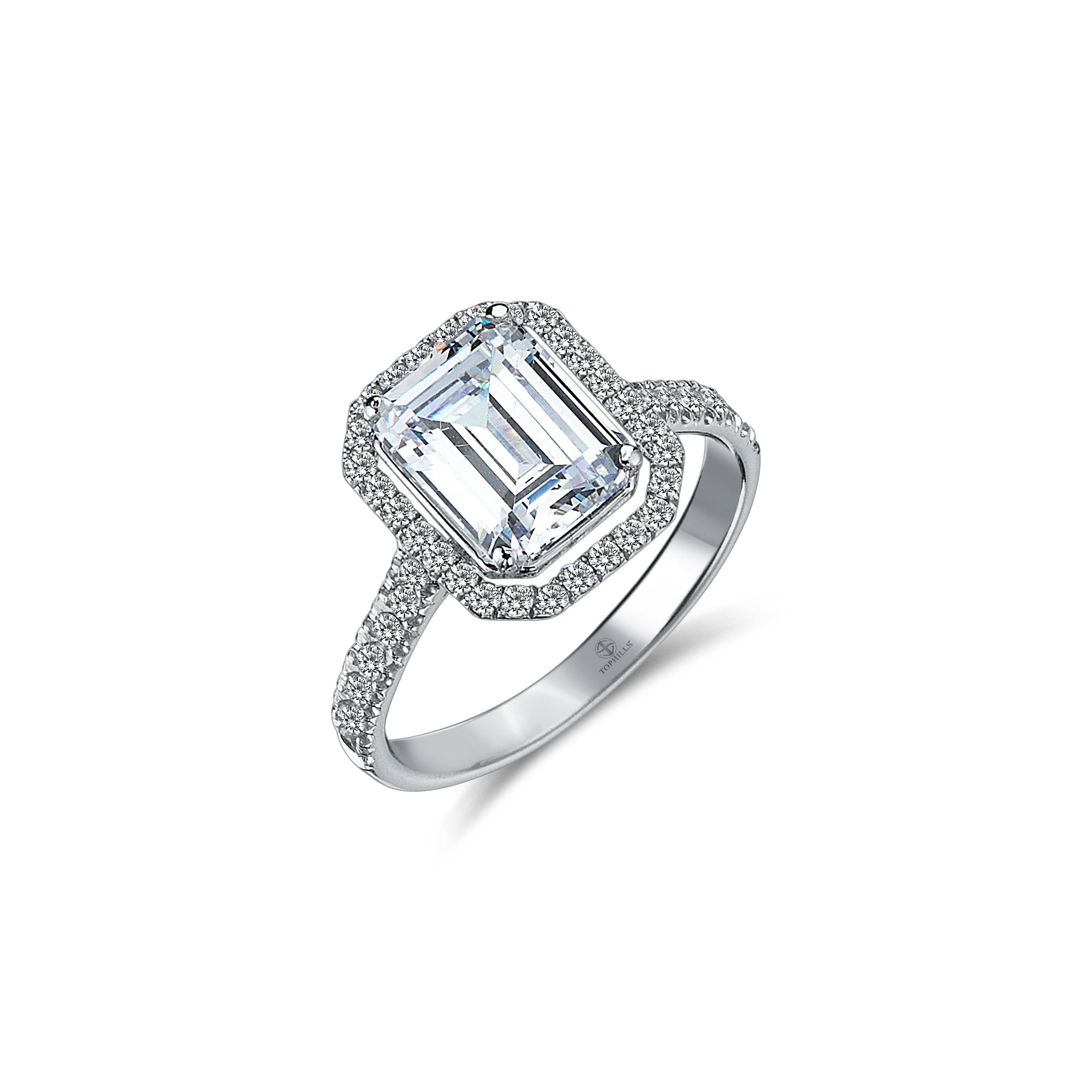 4 Carat Emerald Cut Diamond Hybrid Gold Ring