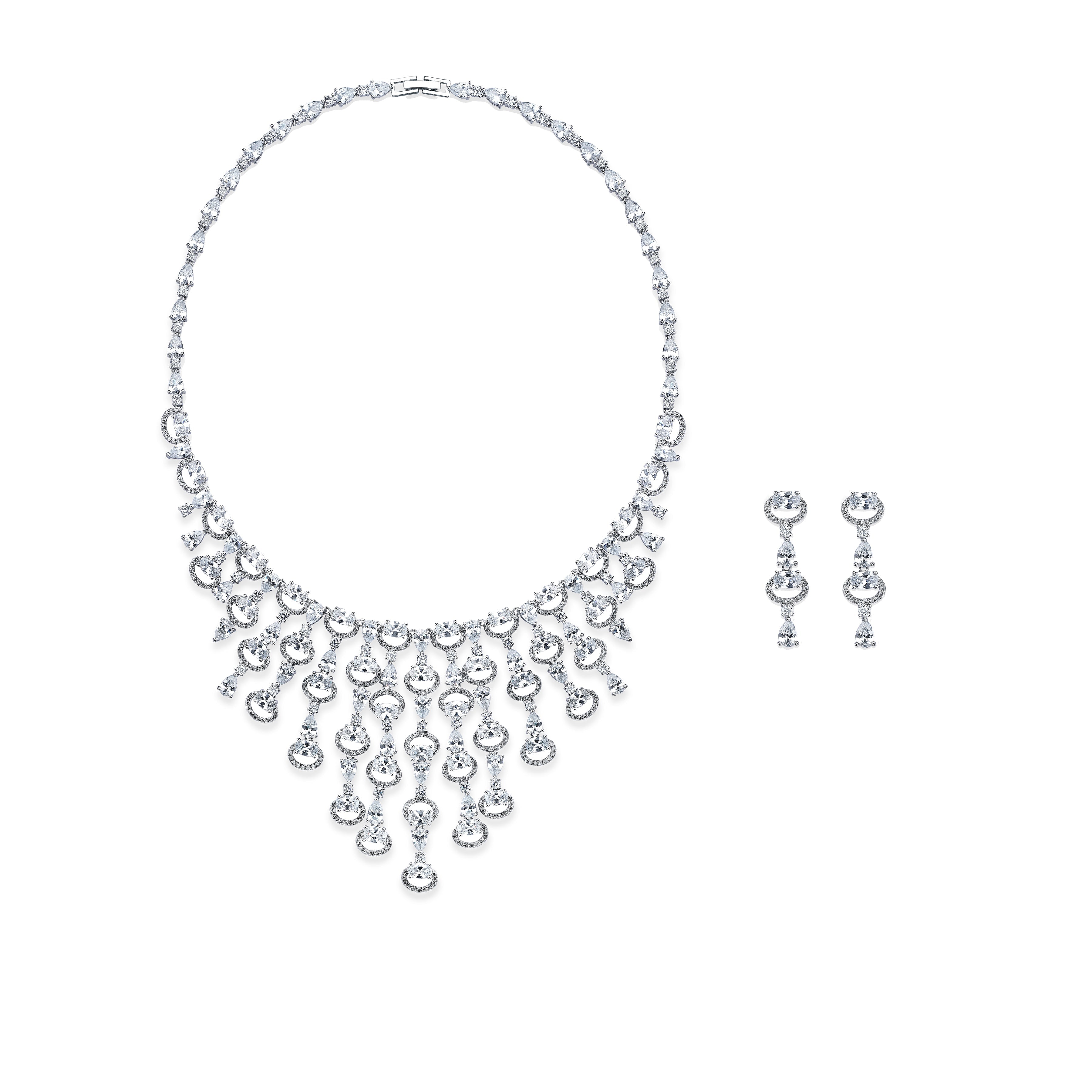 40 Carat Diamond Hybrid Gold Necklace Set