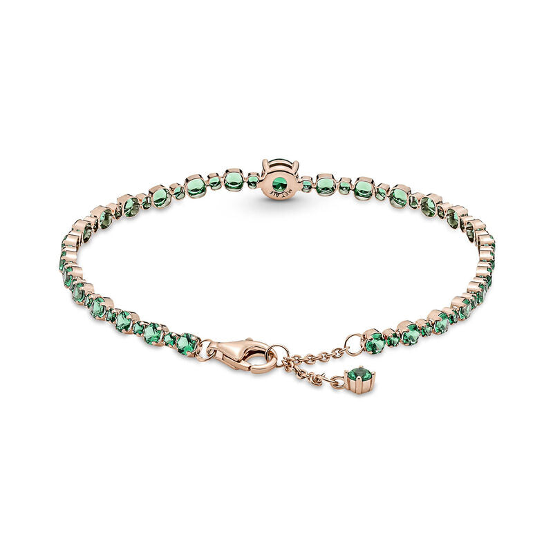 Sparkling Pavé Green Crystal Tennis Bracelet