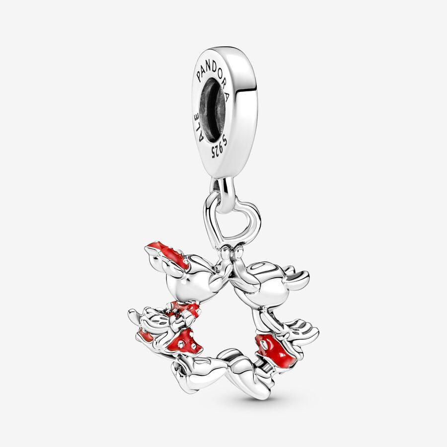 Mickey Mouse and Minnie Mouse Kiss Dangle Charm
