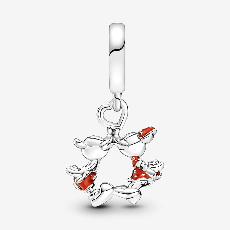 Mickey Mouse and Minnie Mouse Kiss Dangle Charm