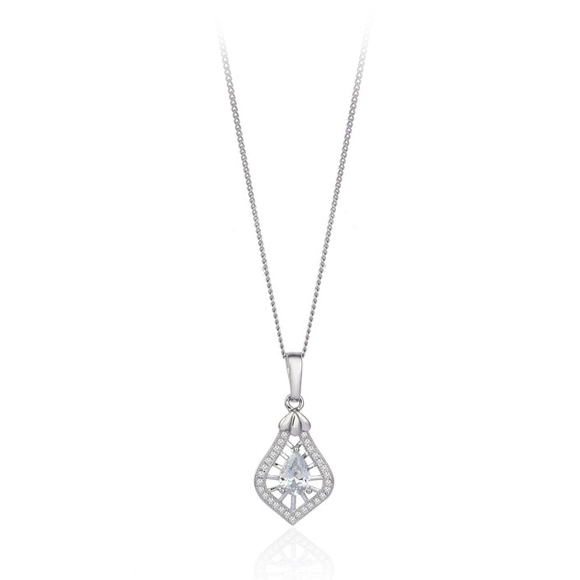 0.70 CART DIAMOND HYBRID ARTDECO DROP SOLITAIRE NECKLACE SUPER OFFER PRICE