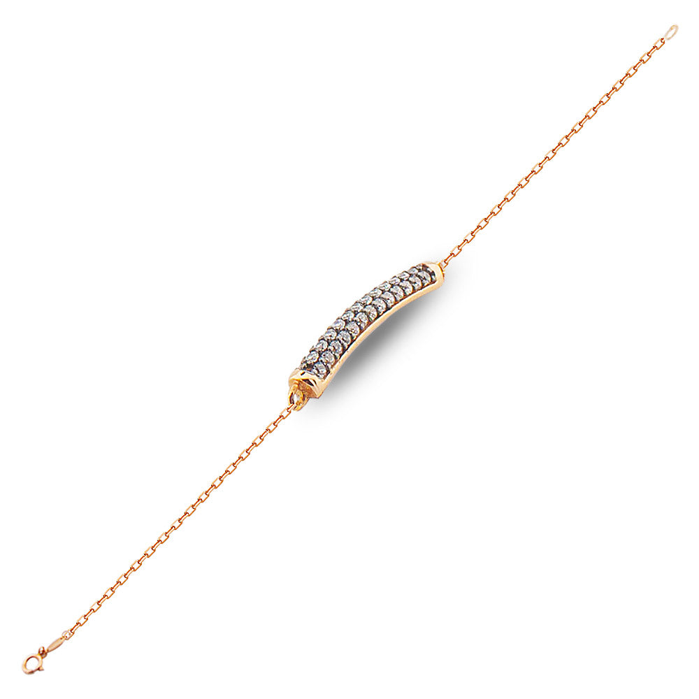 Diamond Effect 14 Carat Rose Bracelet