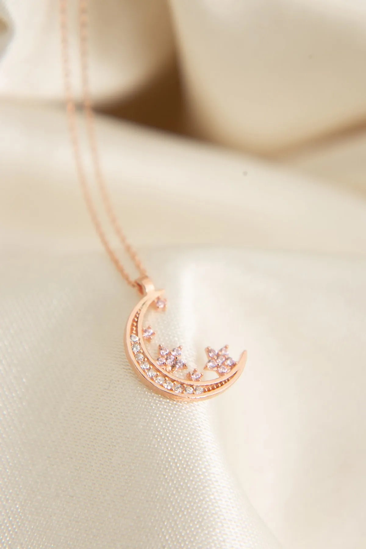 925 Silver | Stone Moon Star Necklace