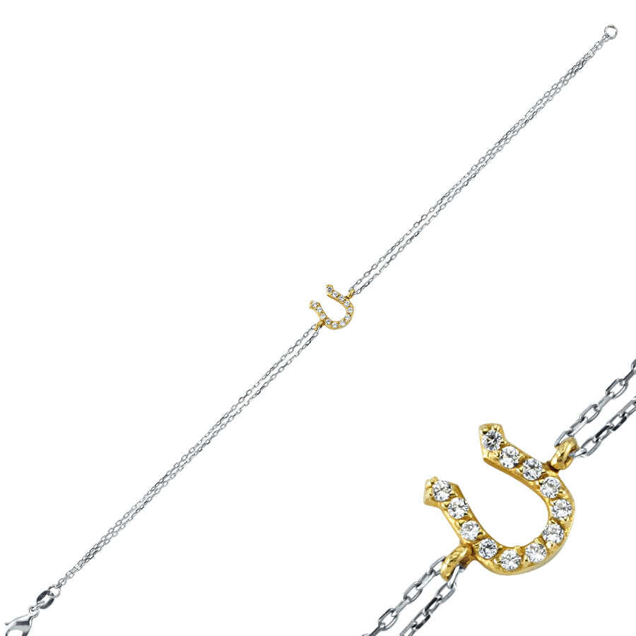 Two Tone Gold Horseshoe Bracelet