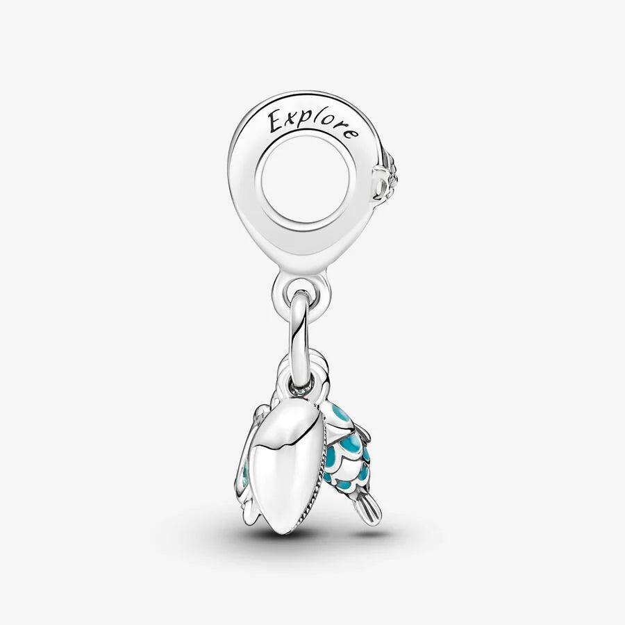 Fish, Sea Turtle and Shell Triple Dangle Charm