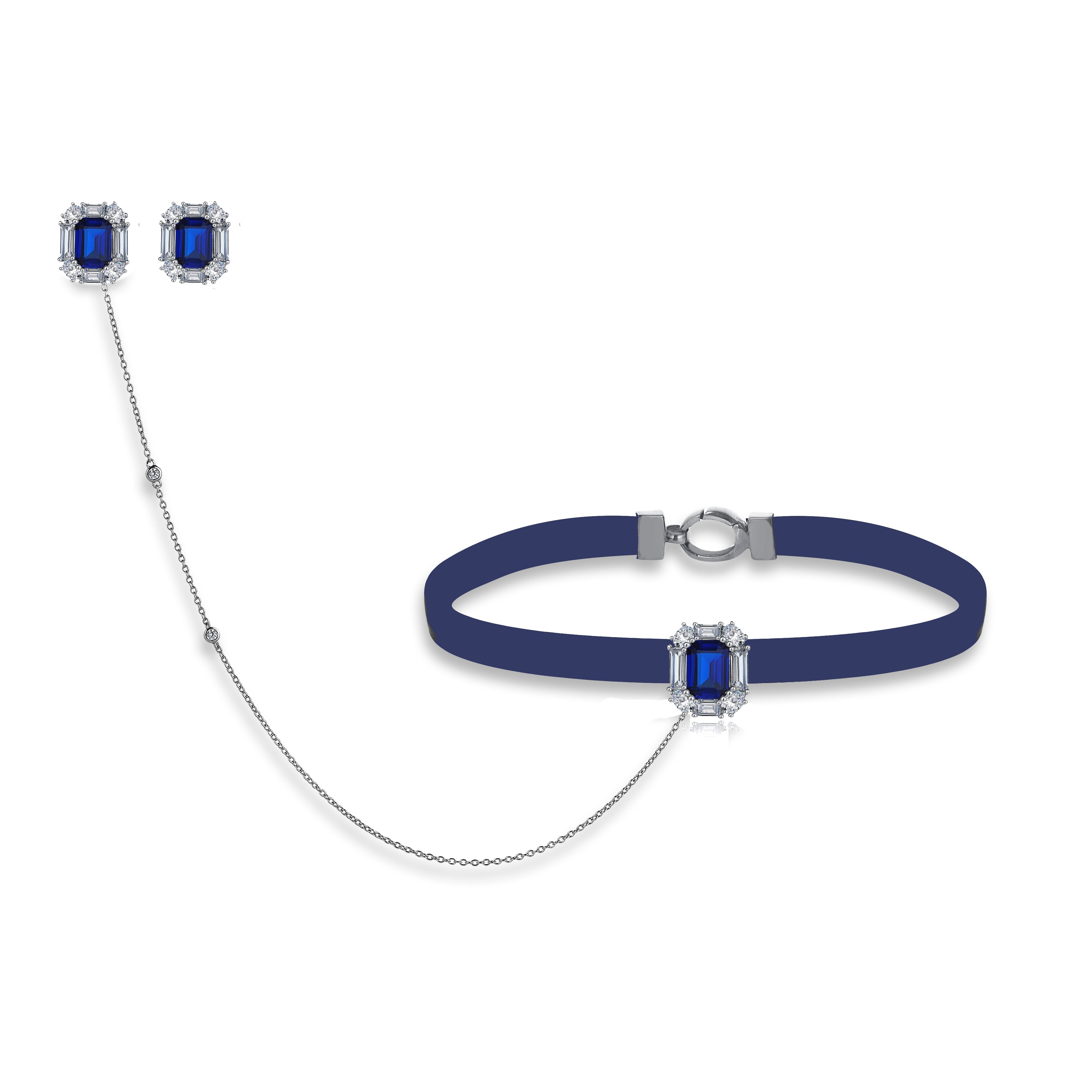 8 Carat Diamond Hybrid & Sapphire Gold Neckmaran