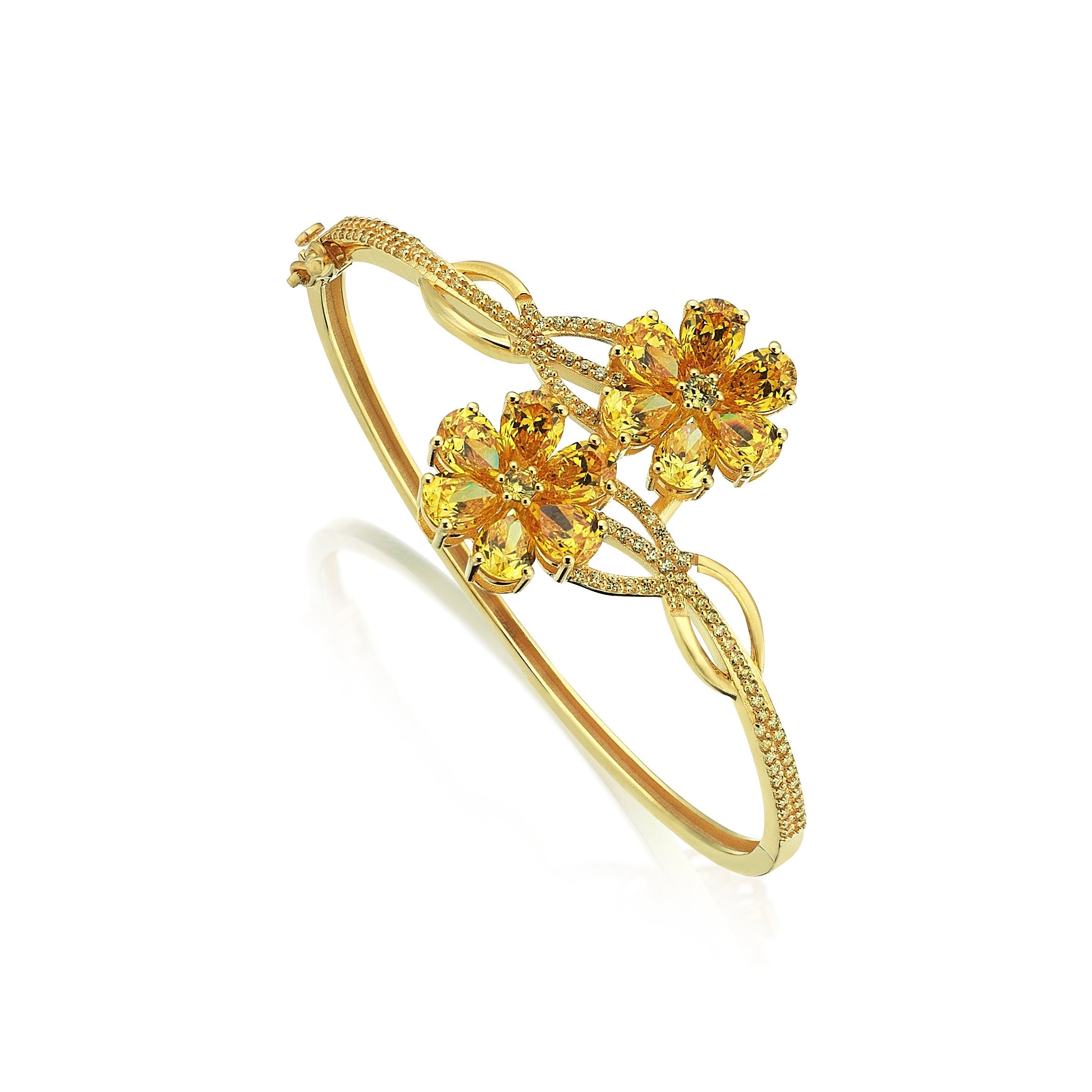 9 Carat Yellow Sapphire Hybrid Gold Magnolia Bracelet
