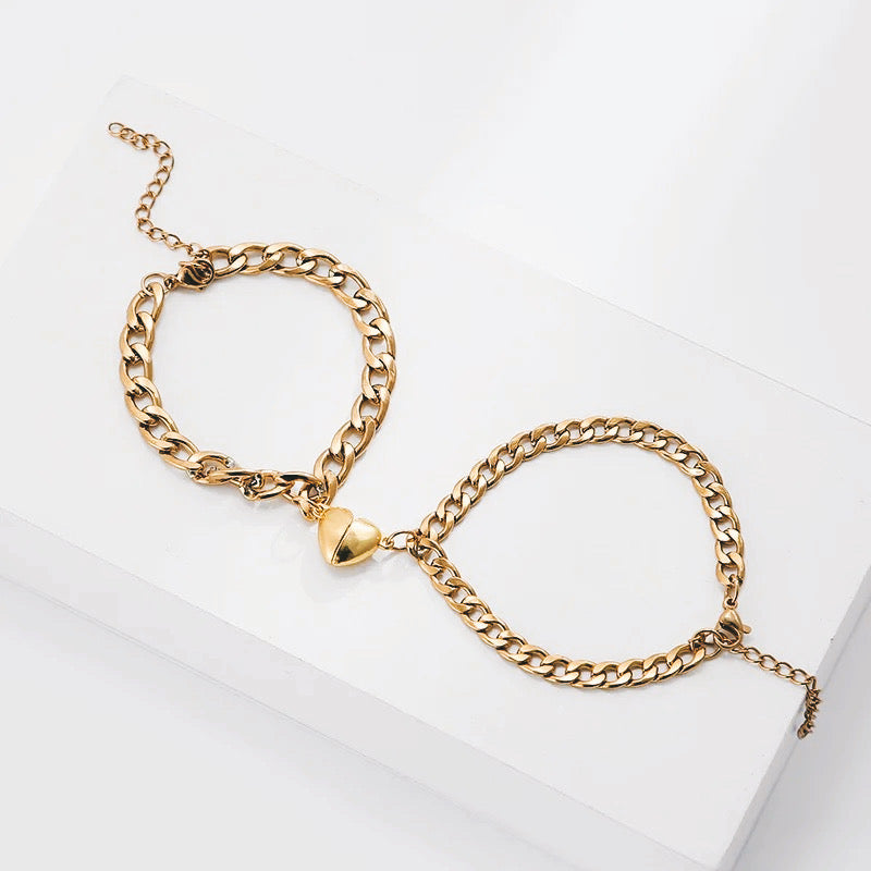 Magnetic Heart Couple Bracelet