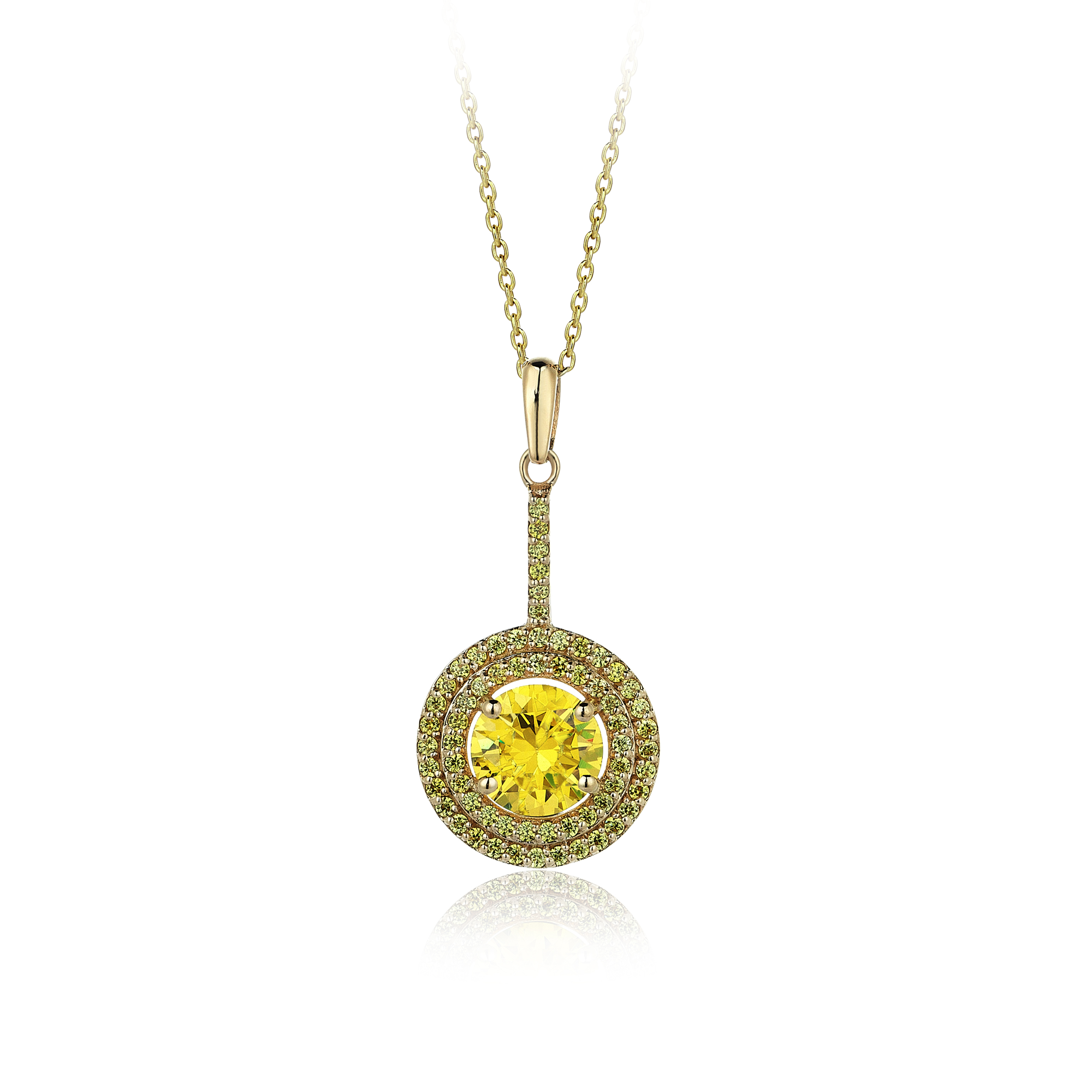 2.60 Carat Yellow Sapphire Hybrid Gold Necklace