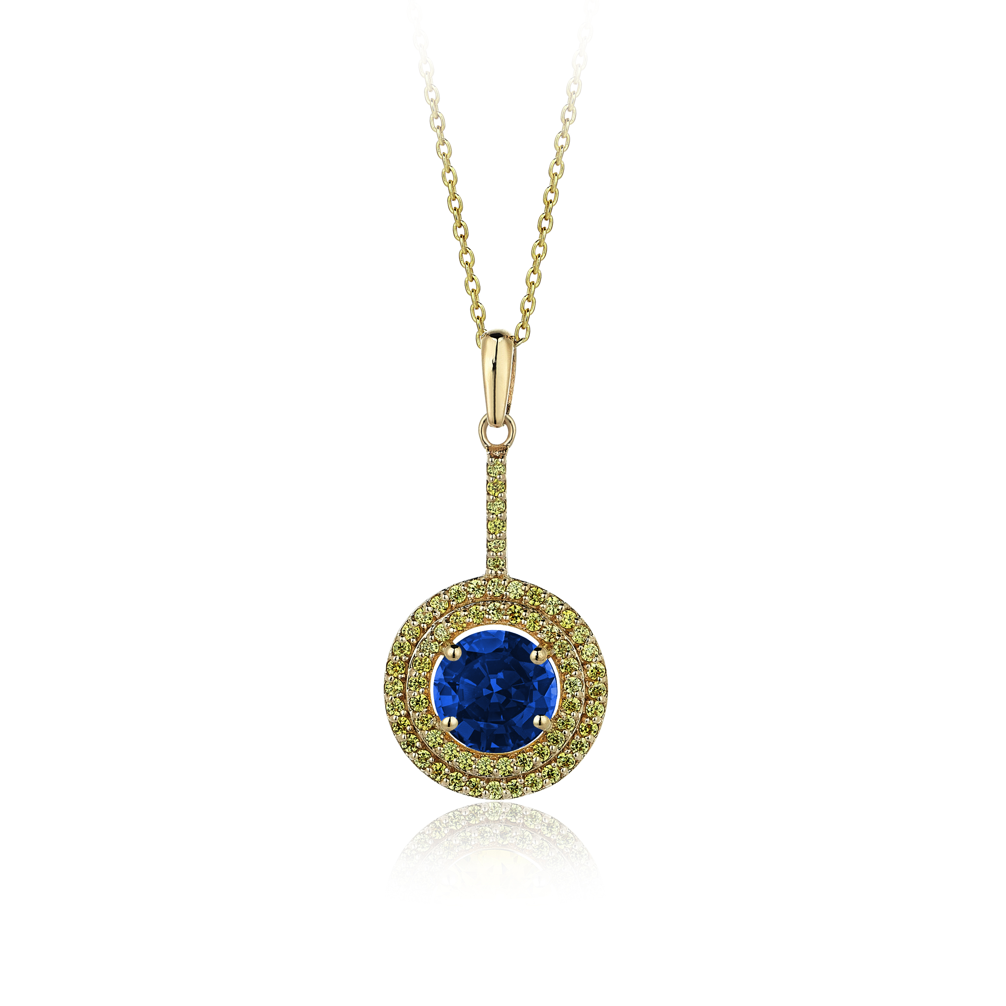 2.60 Carat Yellow Sapphire Hybrid Gold Necklace