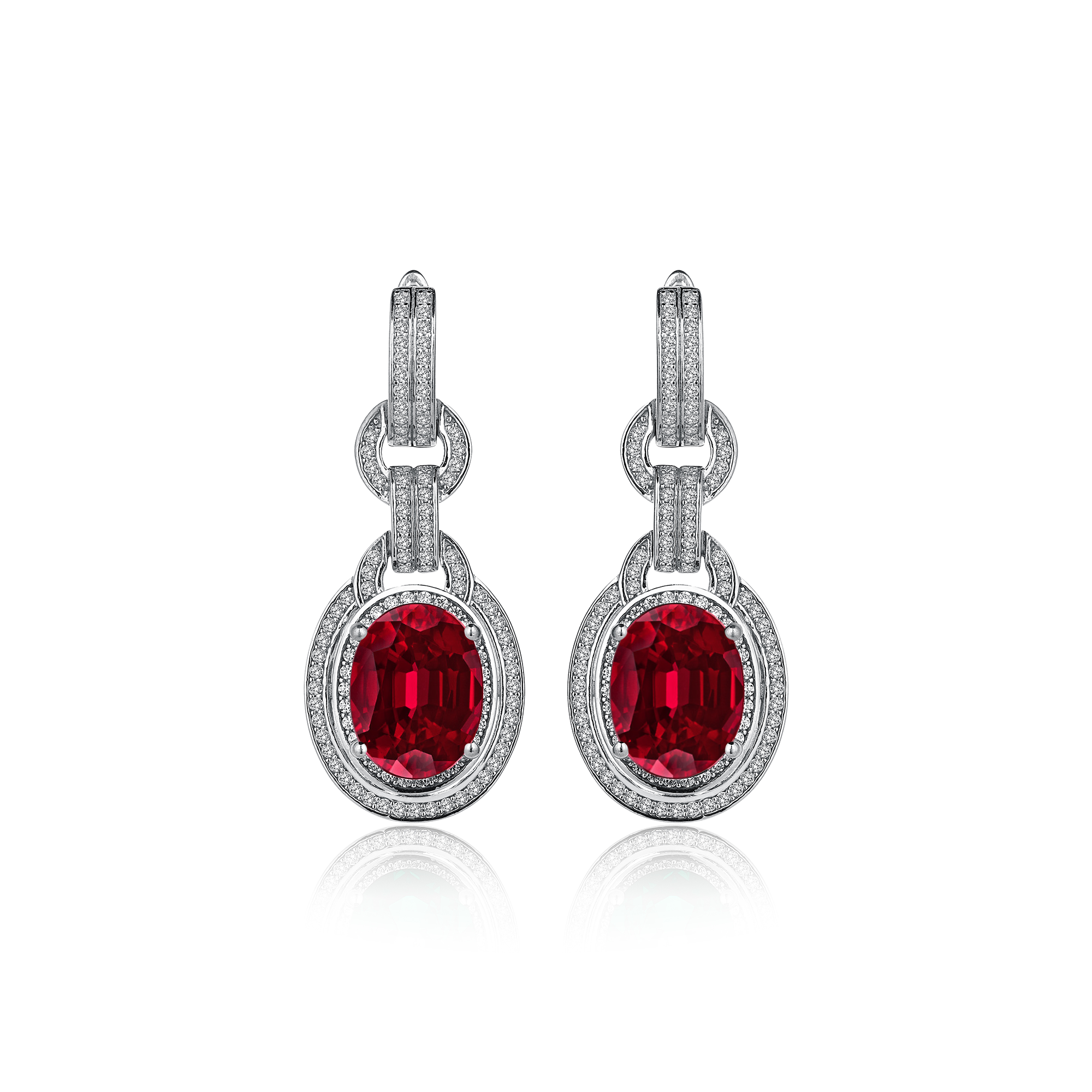 10 CARAT OVAL EMERALD DIAMOND HYBRID GOLD EARRINGS SUPER OFFER PRICE