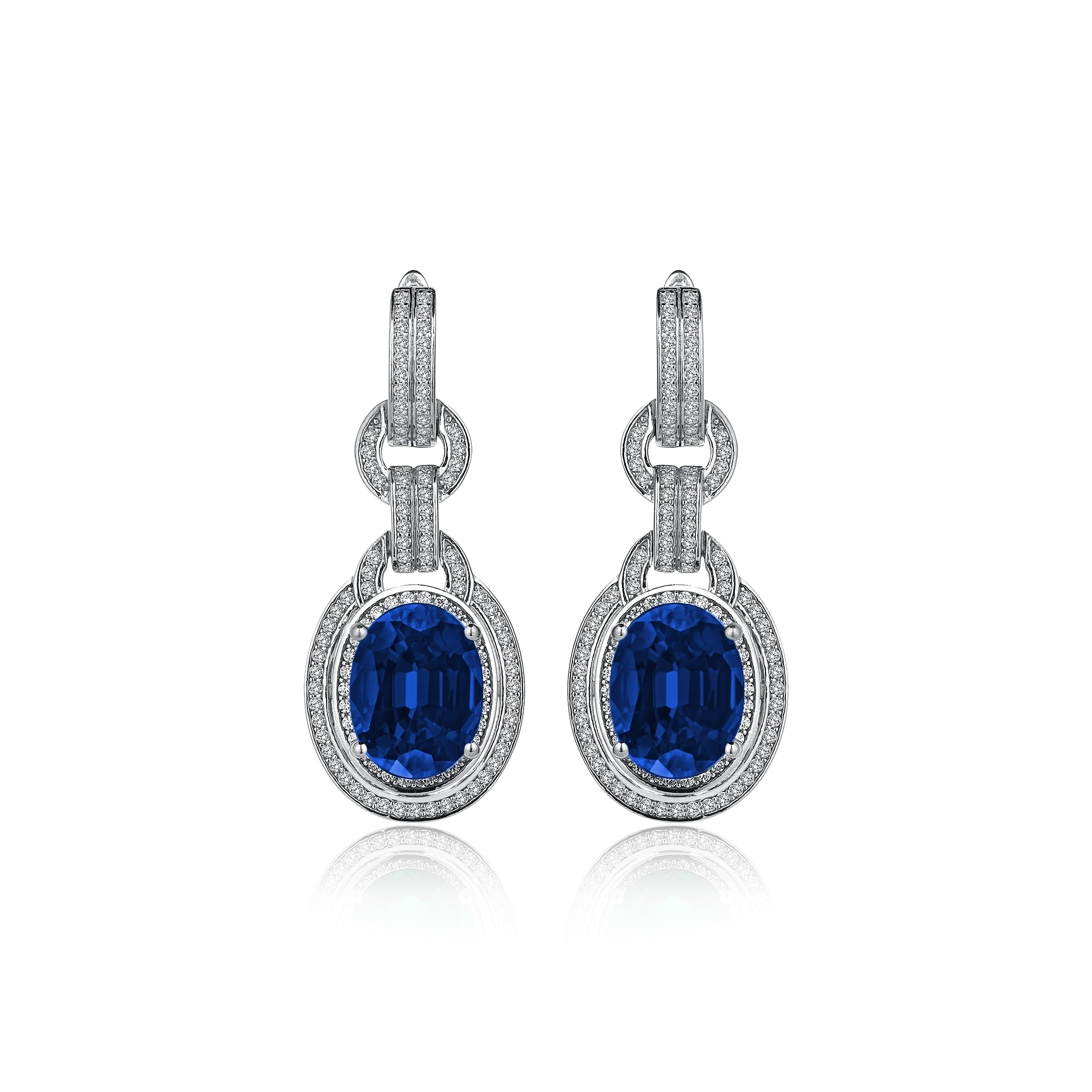 10 CARAT OVAL EMERALD DIAMOND HYBRID GOLD EARRINGS SUPER OFFER PRICE
