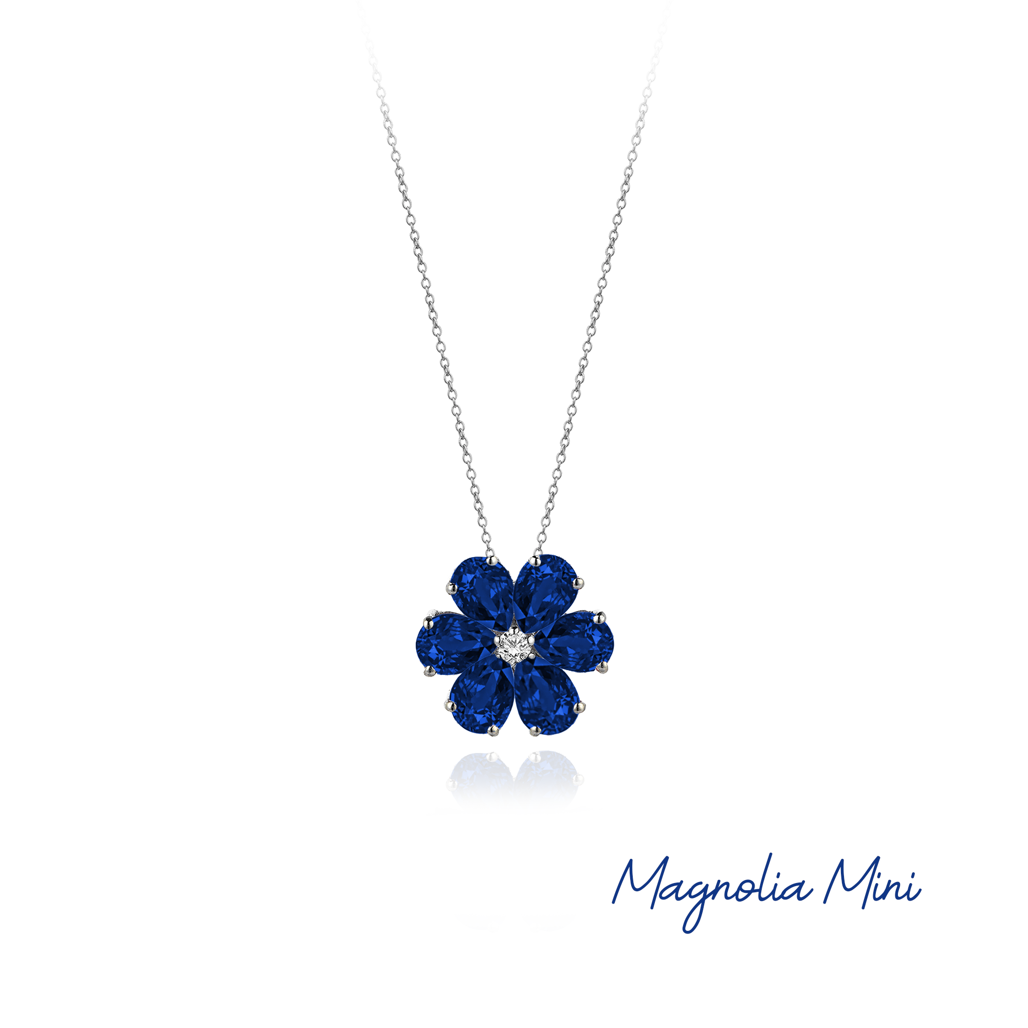 Diamond Hybrid Gold Magnolia Mini Necklace