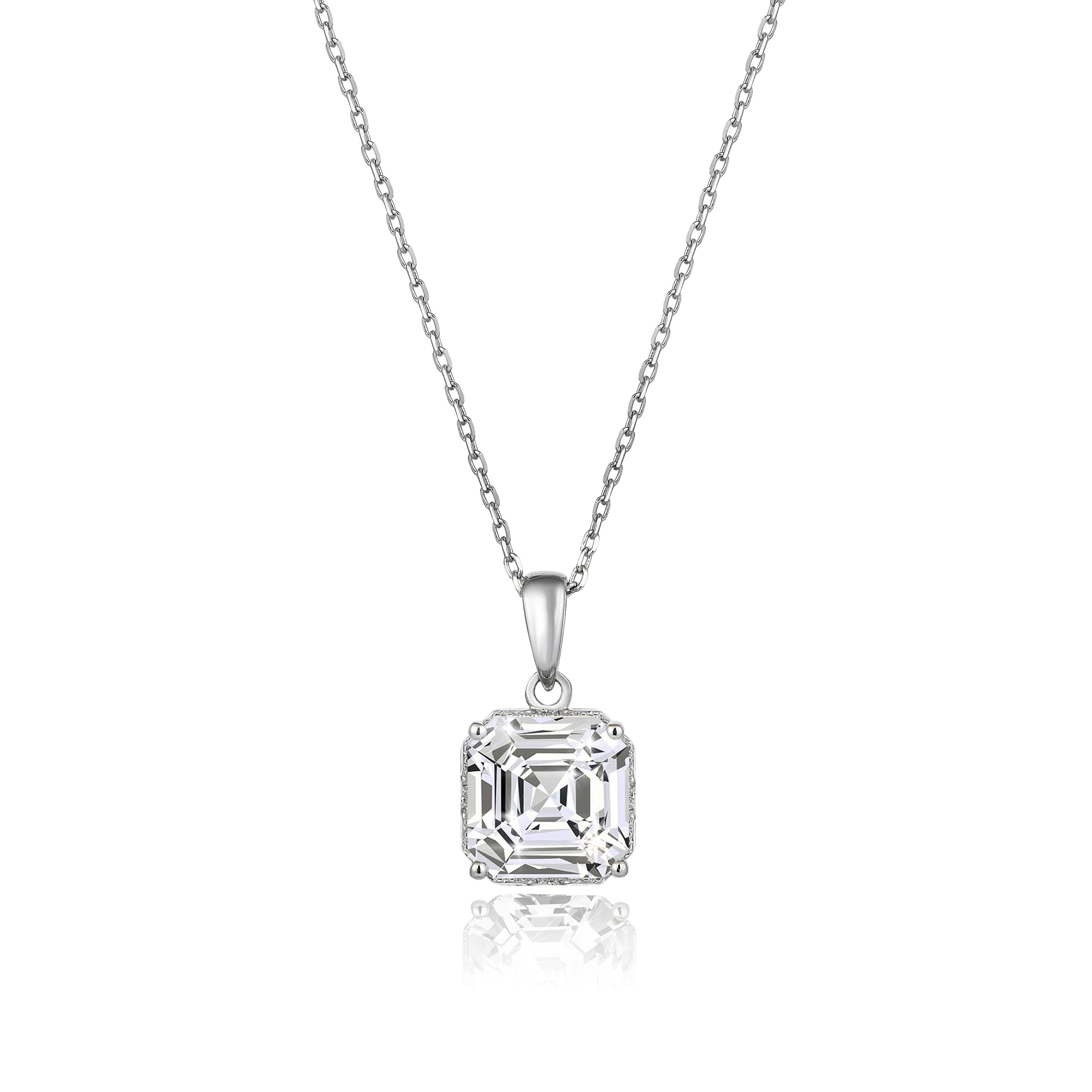 Asscher Cut Diamond Hybrid Gold Necklace
